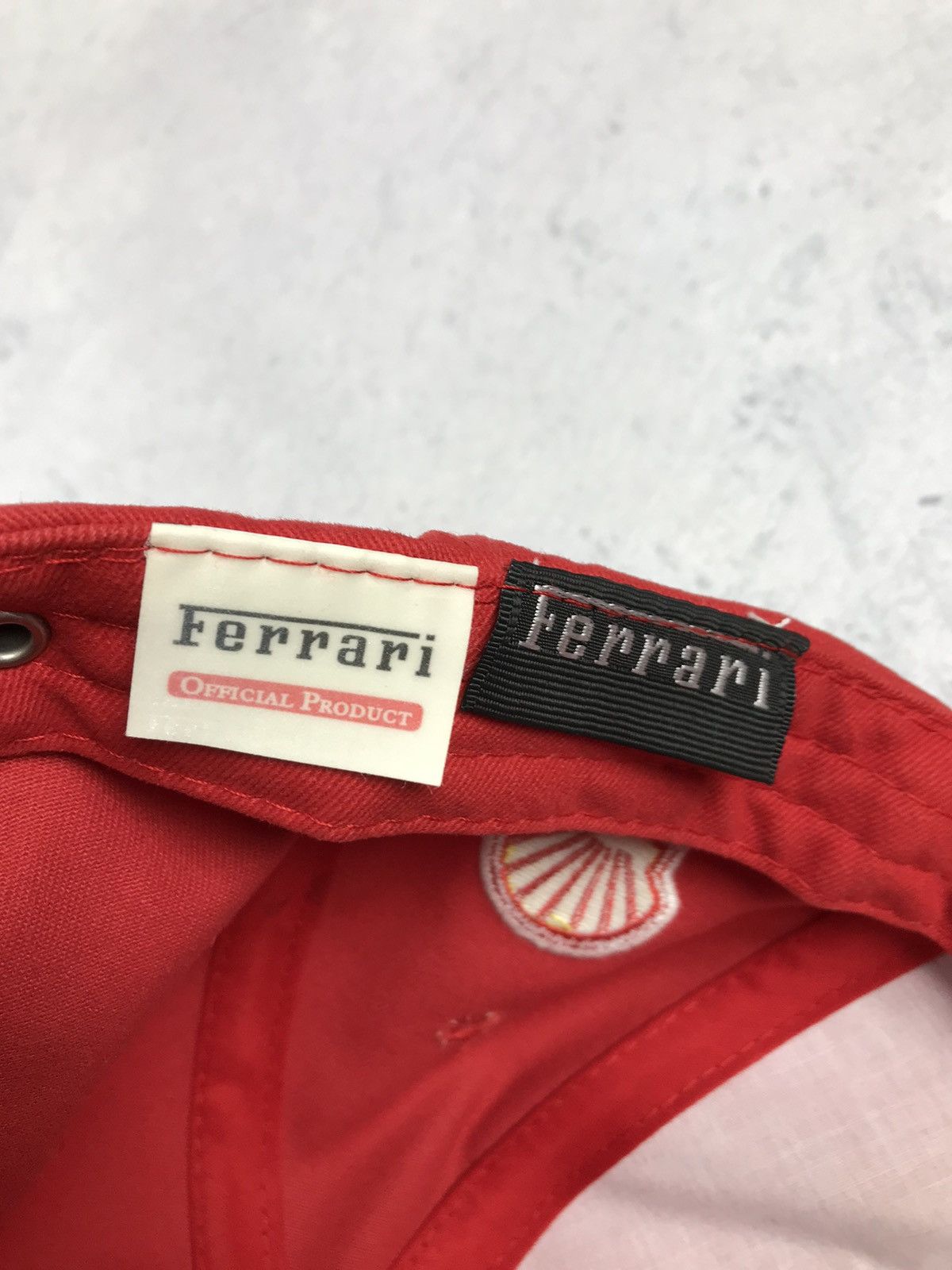 Ferrari × Vintage Vintage Ferrari Shell Helix Cap 90's Red Racing Cap Official Size ONE SIZE - 9 Thumbnail