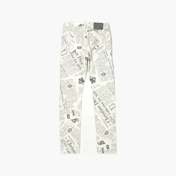 Dior Dior Dior Printed White Denim Pants Unisex 0079-2507 Size US 28 / EU 44 - 3 Thumbnail