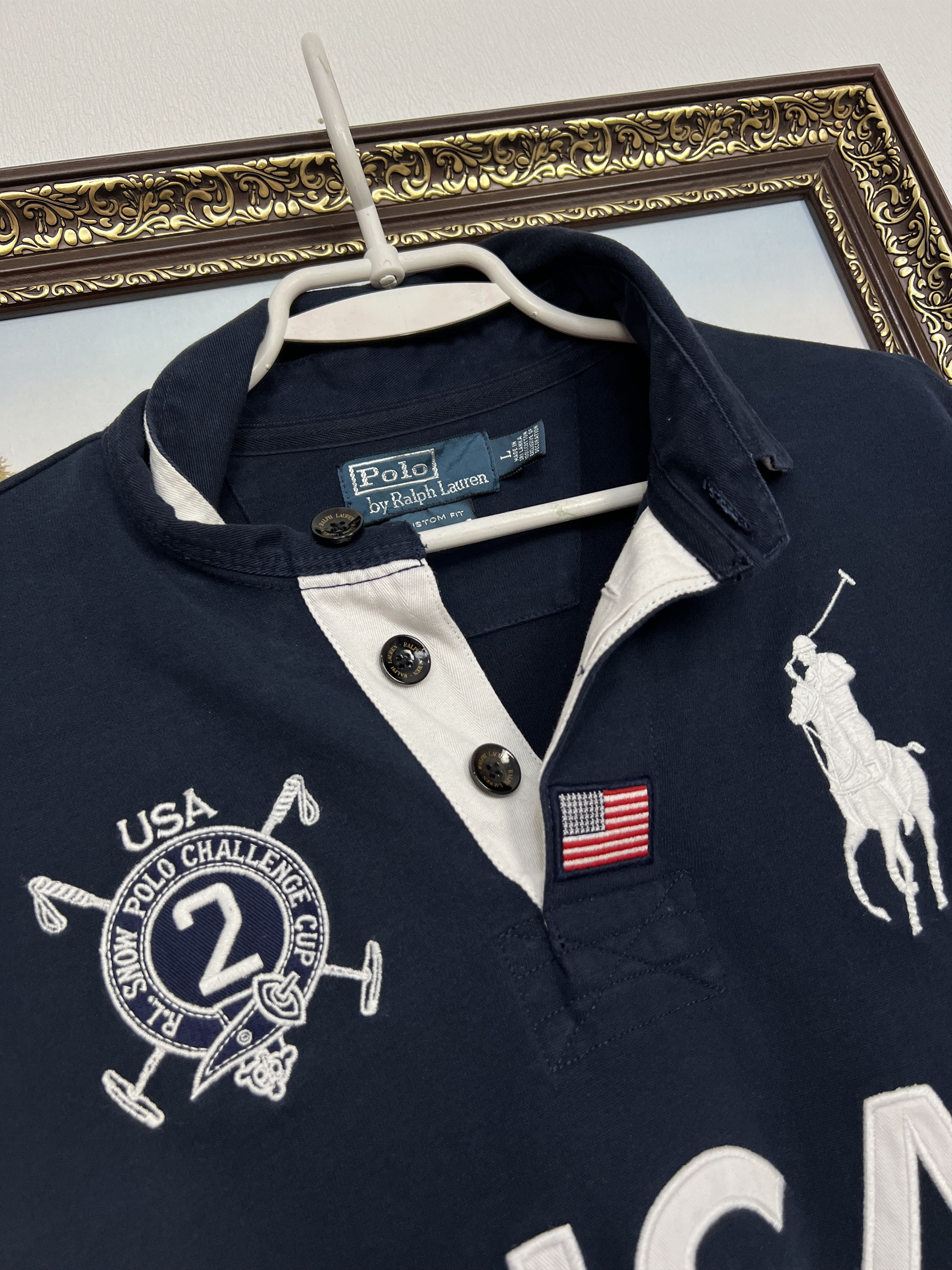 Polo Ralph Lauren Vintage USA Snow Polo Challenge Cup Rugby Long Sleeve Size US L / EU 52-54 / 3 - 4 Thumbnail