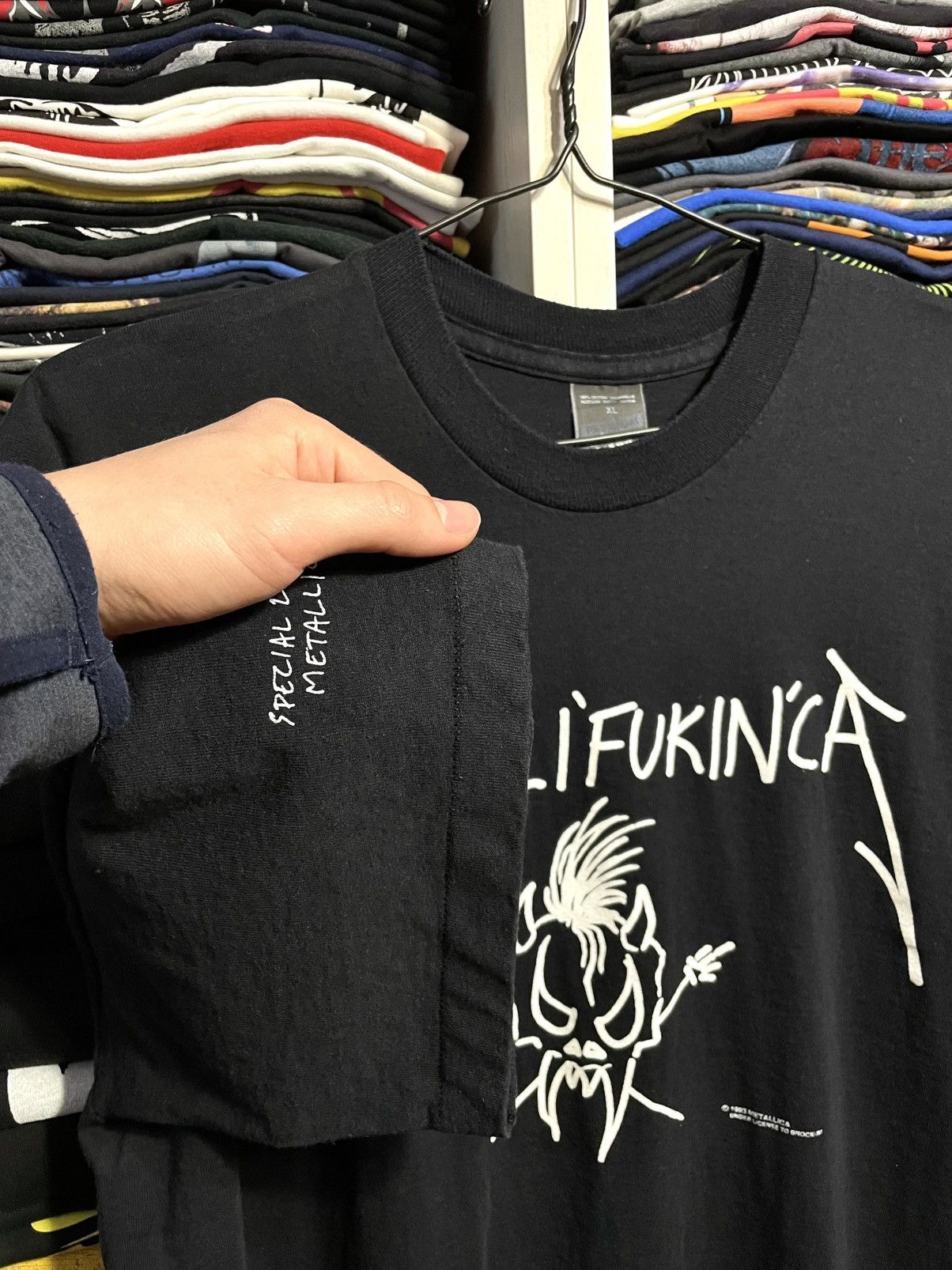 Band Tees Vintage 1993 Metallica Metallifukinca Metal Band T-Shirt 90s Size US XL / EU 56 / 4 - 4 Thumbnail