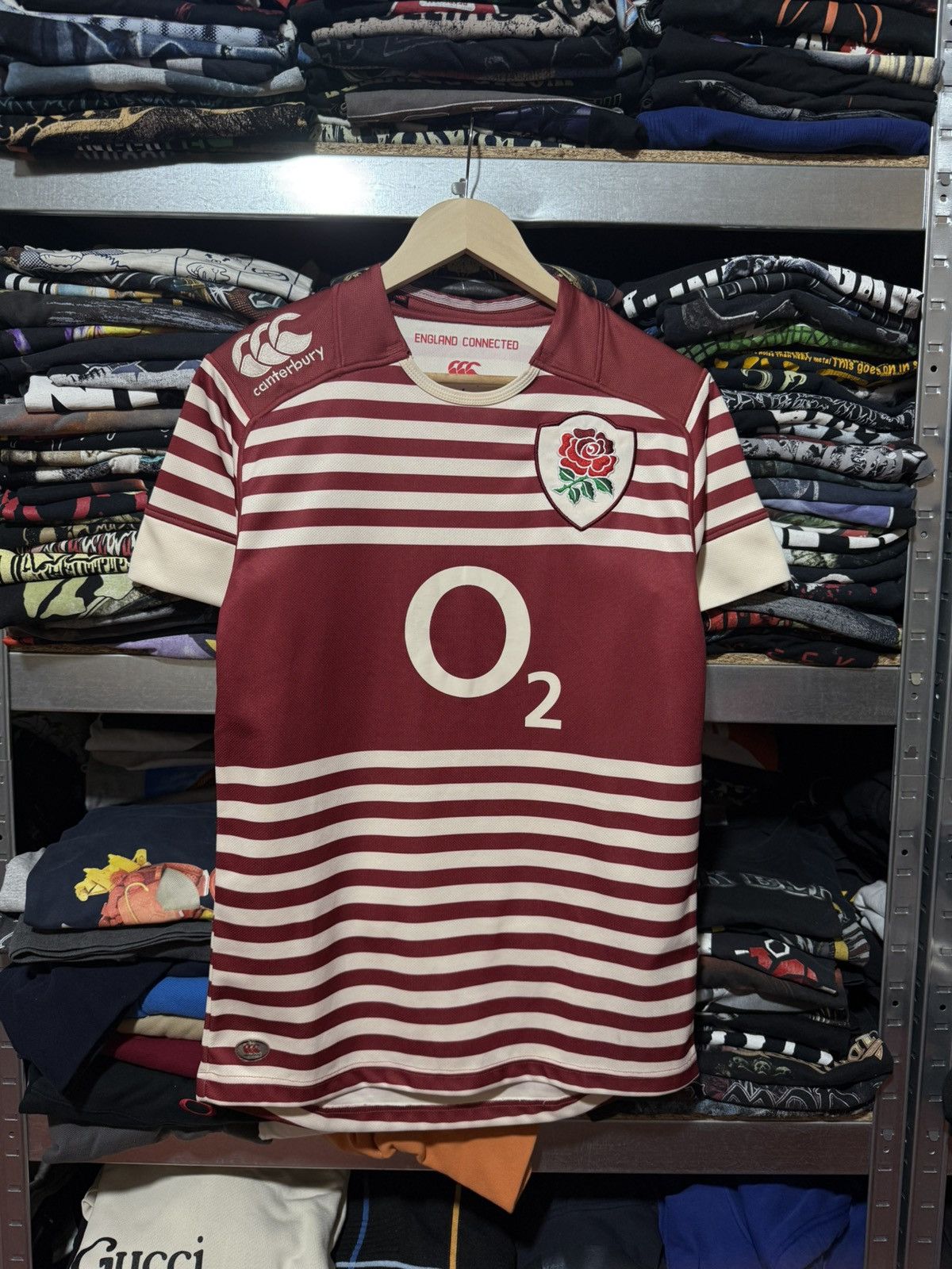 Vintage Canterbury England Rugby 2013 2014 Away Jersey Red Stripe Size US S / EU 44-46 / 1 - 1 Thumbnail