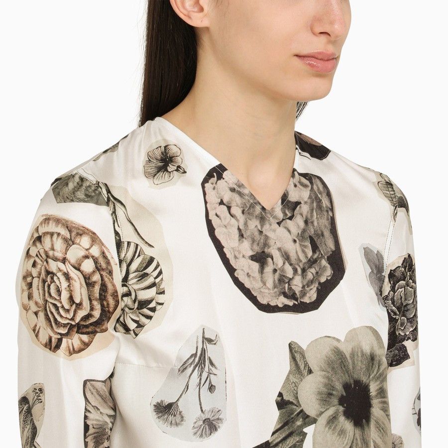 Marni o1d2blof0824 Flower Print Dress in Multicolor Size M / US 6-8 / IT 42-44 - 4 Thumbnail