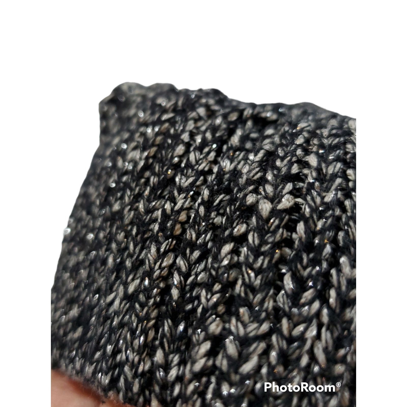 Lucky Brand Lucky Brand | Sparkly Black & White Open Weave Sweater | Med Size M / US 6-8 / IT 42-44 - 3 Thumbnail