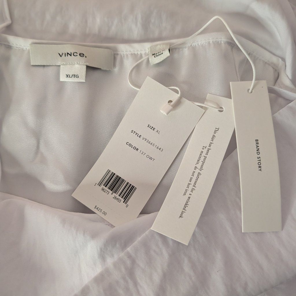 Vince Vince Women's Ruched Paneled White Dress Size XL Size XL / US 12-14 / IT 48-50 - 8 Thumbnail