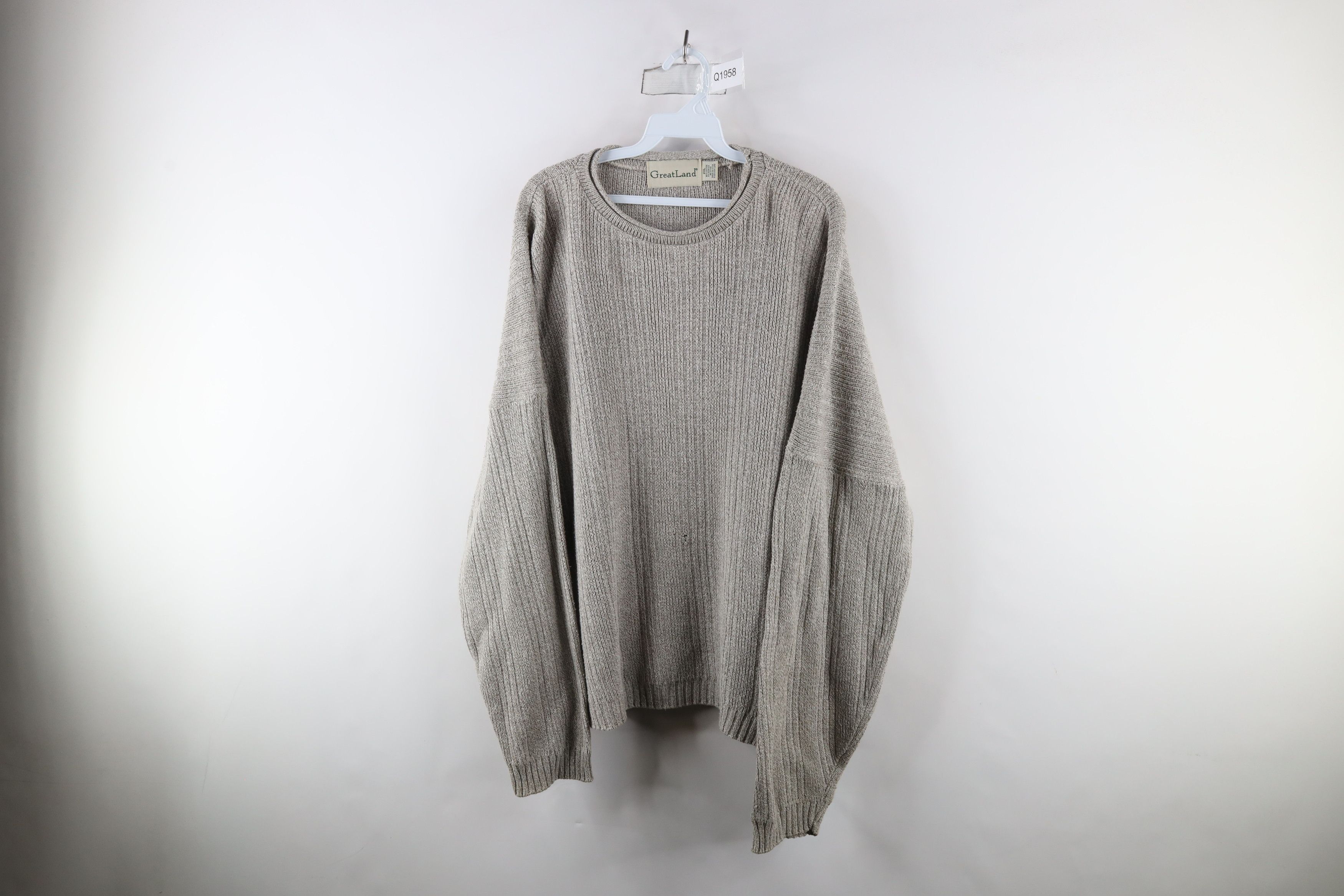 Vintage Vintage 90s Streetwear Blank Marled Ribbed Knit Sweater Size US XXL / EU 58 / 5 - 1 Thumbnail