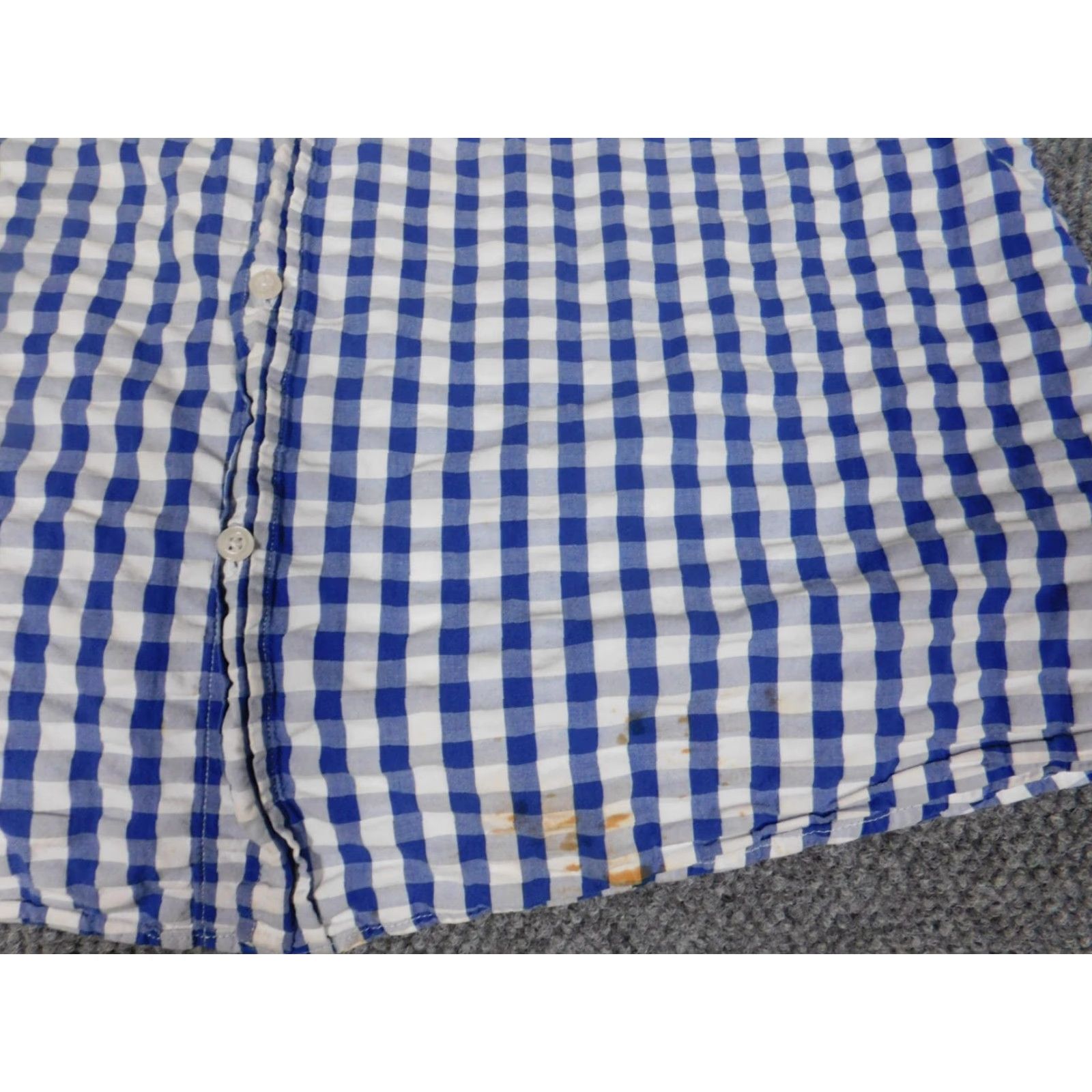 Vintage Saddlebred Shirt Button-Up Plaid Blue 2XL Mens Short Sleeve Collared Button Down Cotton Knit Size US XXL / EU 58 / 5 - 4 Thumbnail
