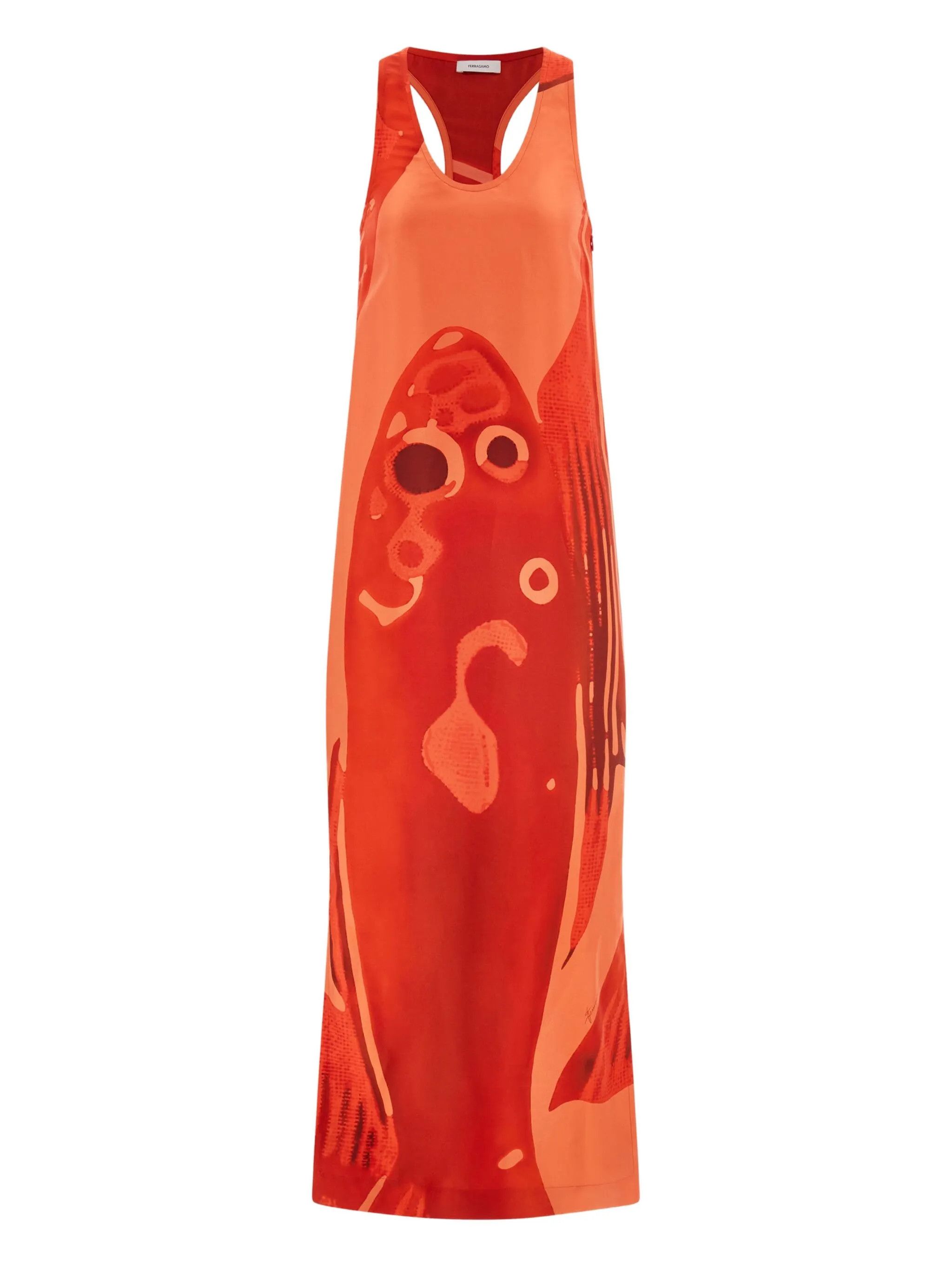 Salvatore Ferragamo o1s1rm0426 Silk Maxi Dress in Red Size S / US 4 / IT 40 - 1 Thumbnail