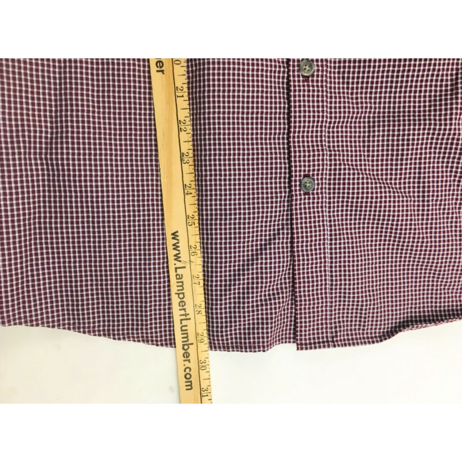 Eddie Bauer Eddie Bauer Shirt Men's XL Maroon White Check Button-Down Long Sleeve Classic Fit Size US XL / EU 56 / 4 - 7 Thumbnail