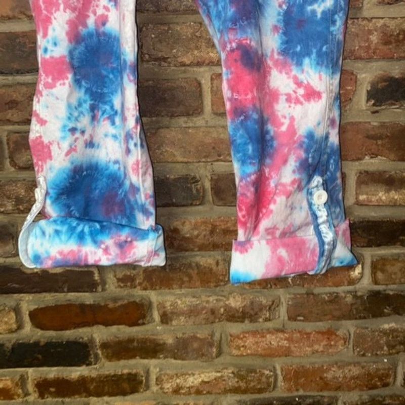 DKNY DKNY Custom Tie Dye Pink Blue Convertible Pants Size 6 Size 28" / US 6 / IT 42 - 4 Thumbnail