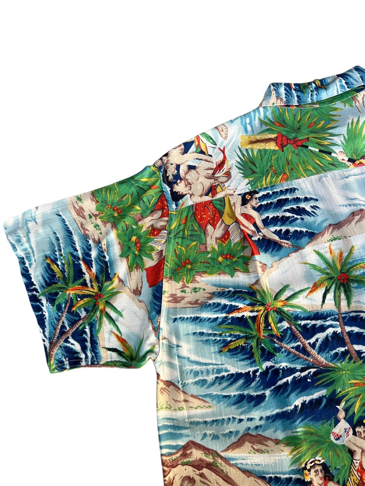 Sun Surf VTG Sun Surf Hula Girls Fisherman Crepe Rayon Hawaiian Shirt Size US M / EU 48-50 / 2 - 20 Thumbnail
