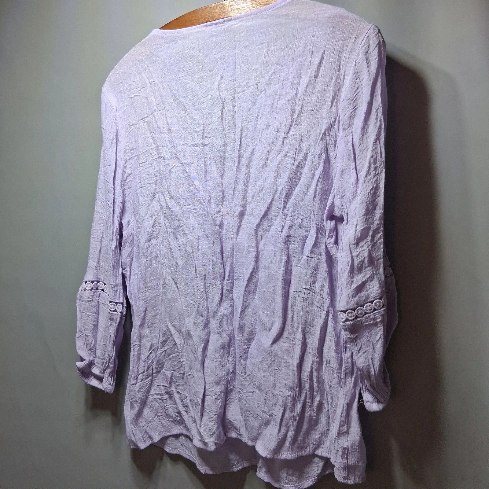 Other Como Vintage Boho Cottagecore Lavender Crochet Lace Top M Size M / US 6-8 / IT 42-44 - 3 Thumbnail