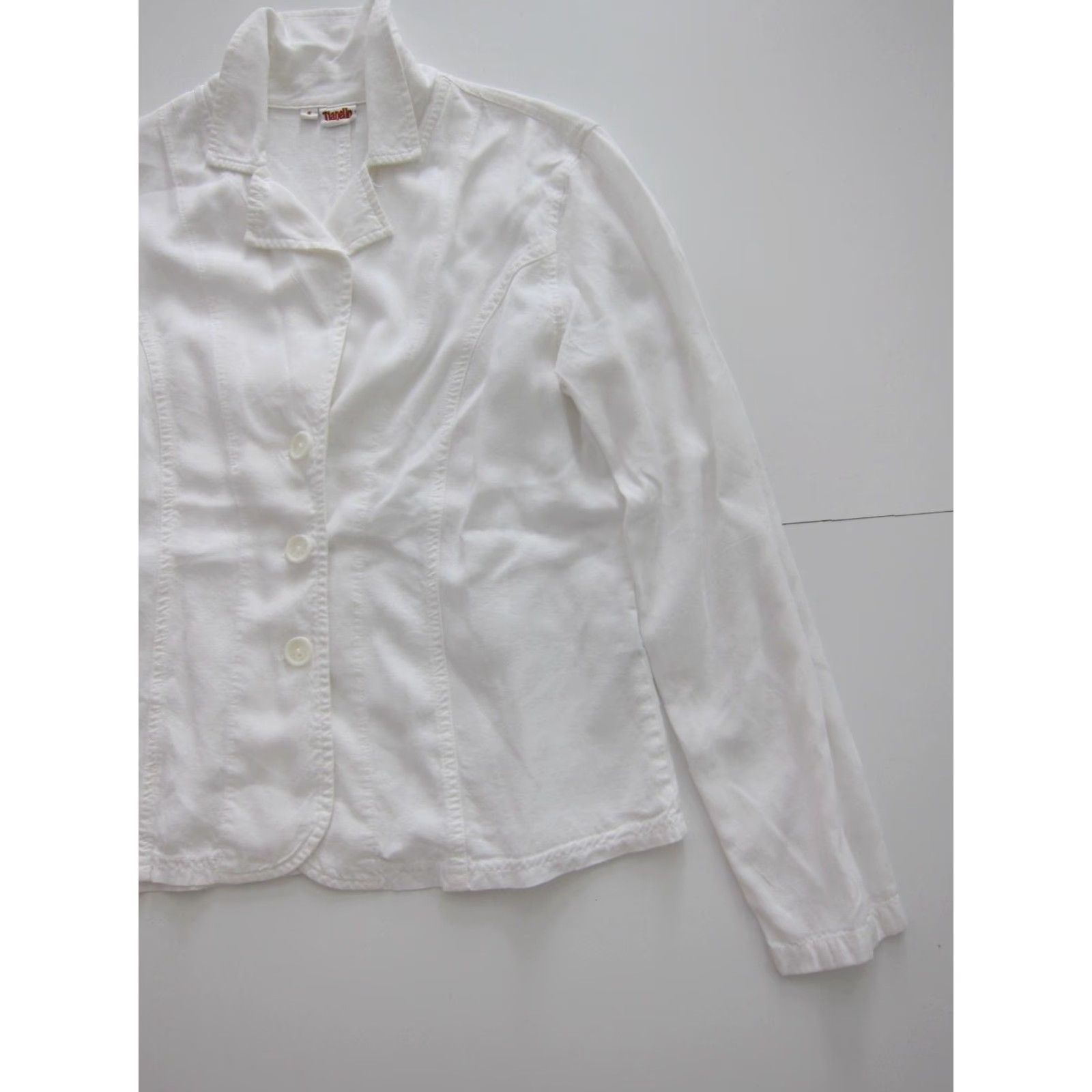 Vintage Tianello White Blazer Jacket Women's Size Small 100% Rayon Blazer Girls Mens Womens Size S / US 4 / IT 40 - 6 Thumbnail
