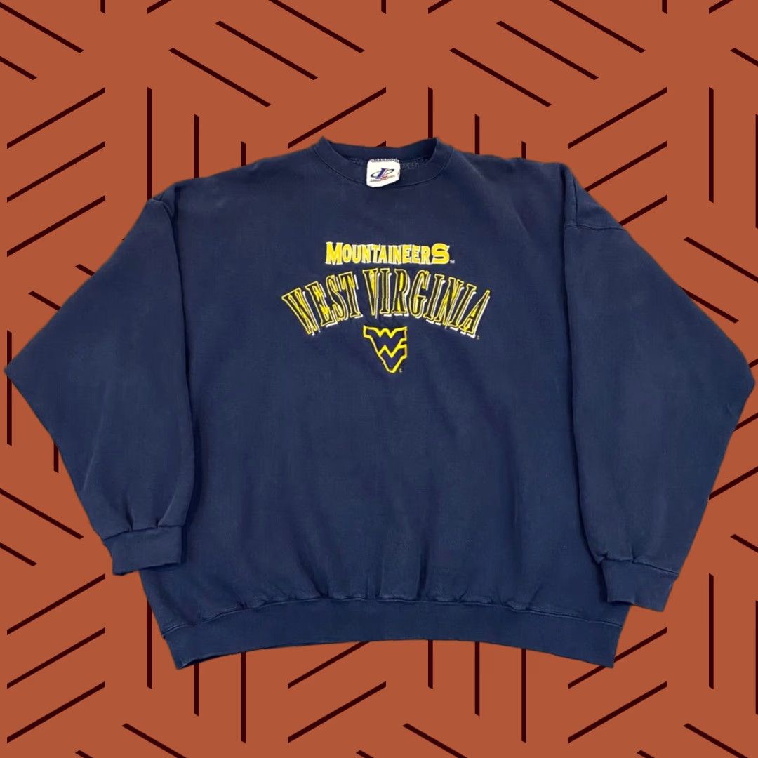 Logo Athletic VINTAGE West Virginia Mountaineers Sweatshirt Men XL Blue Logo Athletic Crewneck 90s Size US XL / EU 56 / 4 - 1 Thumbnail