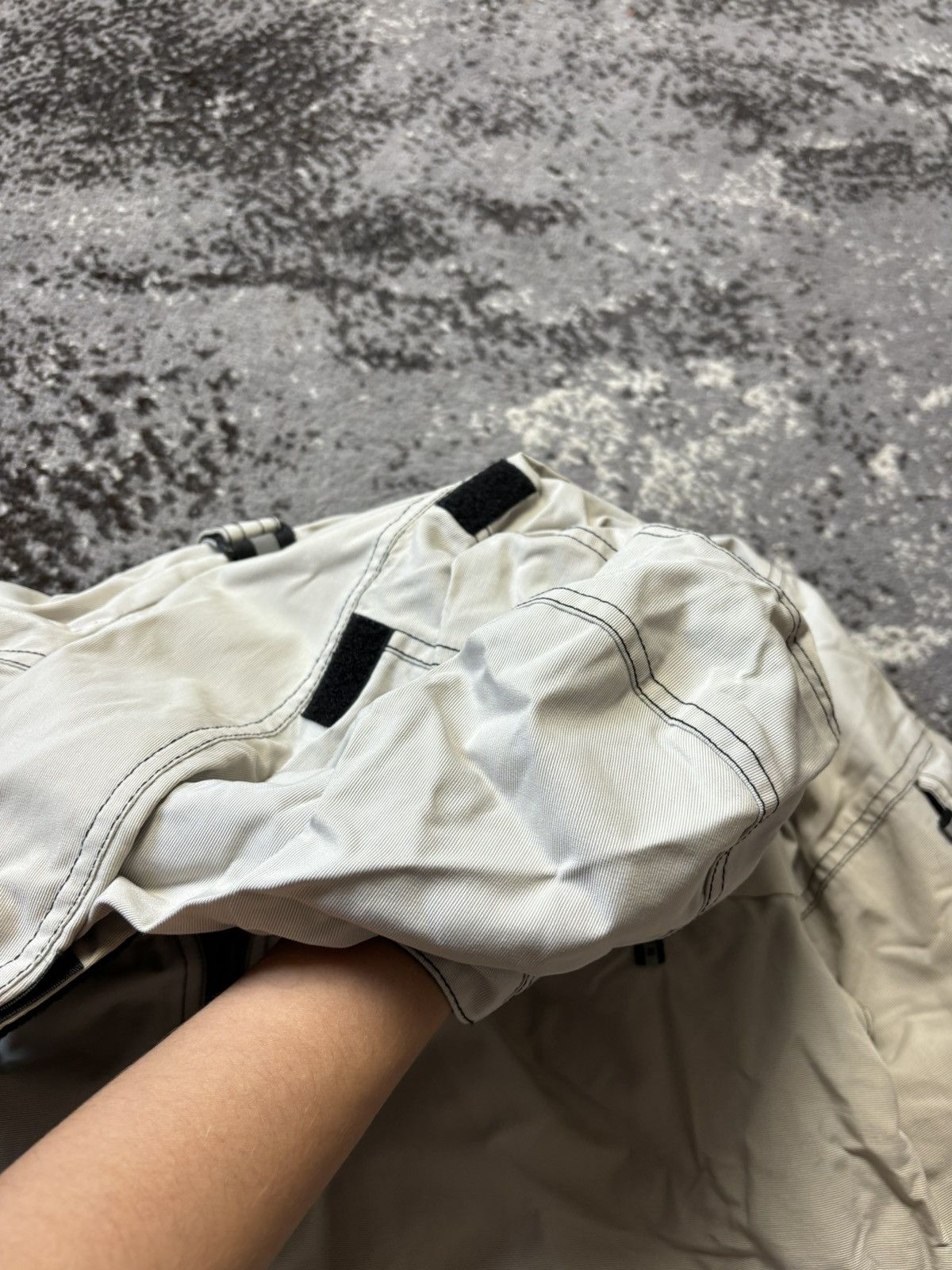 Designer × Japanese Brand × Vintage Vintage y2k nylon Ex10 japanese beige jacket Size S / US 4 / IT 40 - 8 Thumbnail