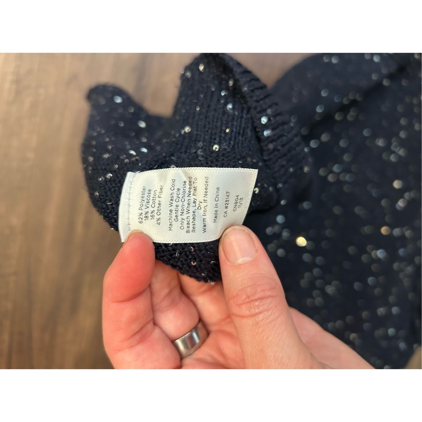 Robert Talbott Talbots Navy Blue Sequin Knit Holiday Sweater, Size Small Size S / US 4 / IT 40 - 6 Thumbnail