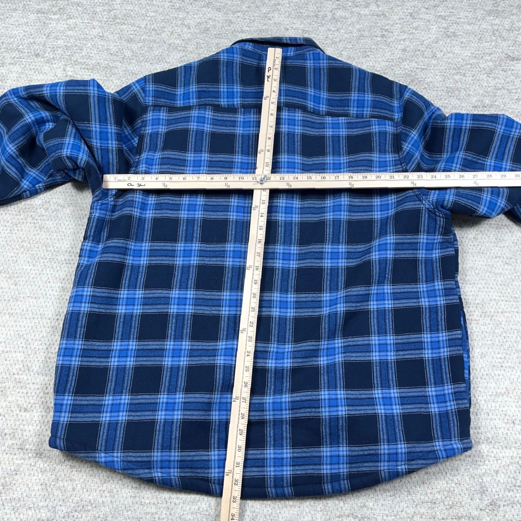 Vintage The American Outdoorsman Shacket 2XL Plaid Flannel Shirt Jacket Blue Lined Casual Workwear Womens? Size US XXL / EU 58 / 5 - 7 Thumbnail