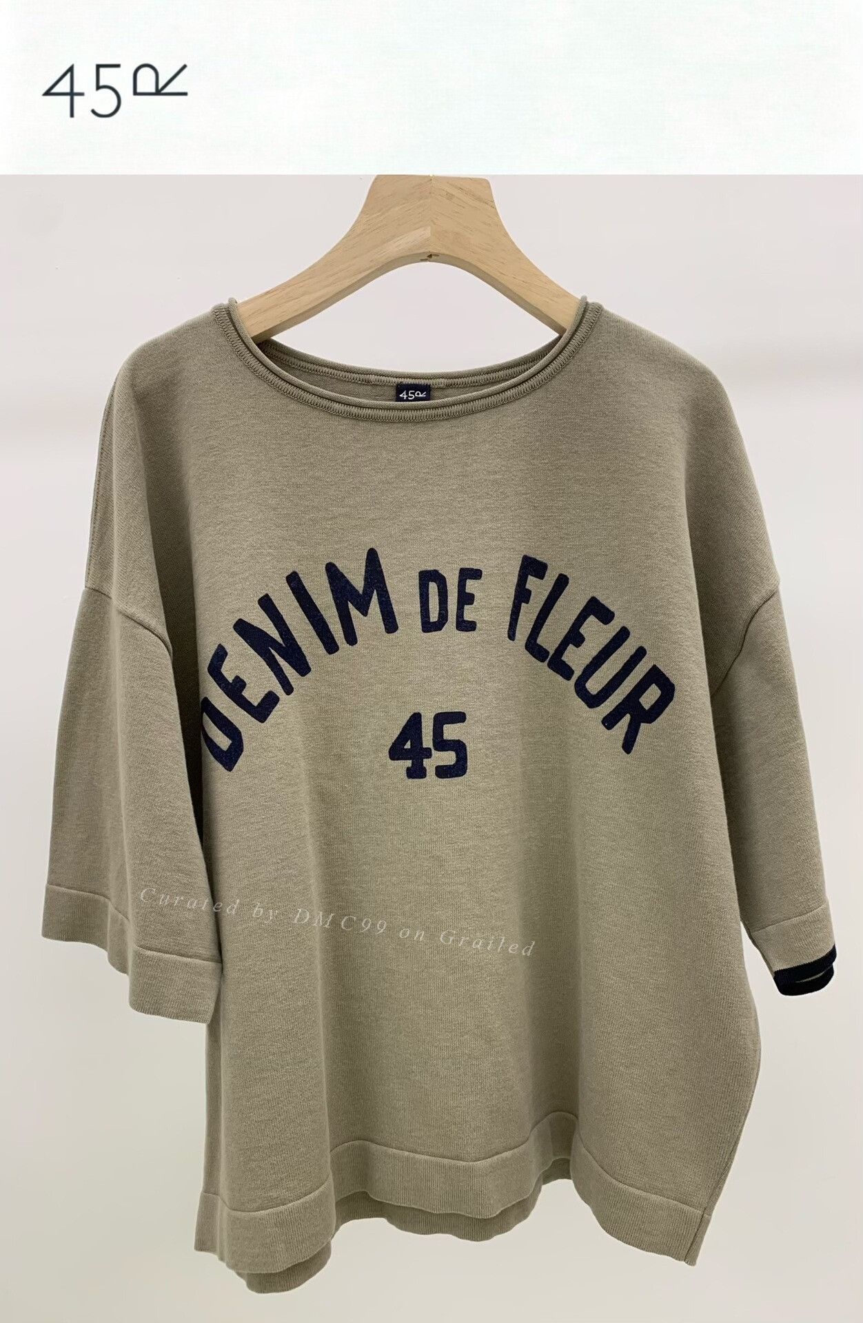 45rpm 45R Gray-Green Knit Short-Sleeve Top Size US S / EU 44-46 / 1 - 1 Thumbnail