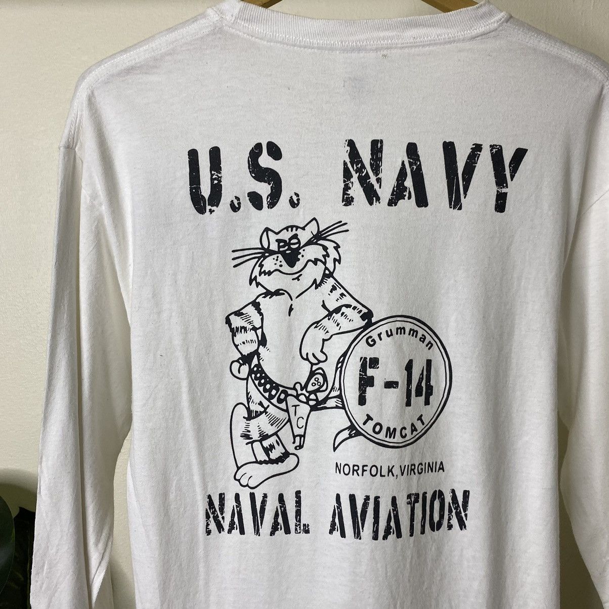 Vintage Vintage Y2K US Navy Naval Aviation F14 Tomcat L/S T Shirt Size US M / EU 48-50 / 2 - 2 Thumbnail
