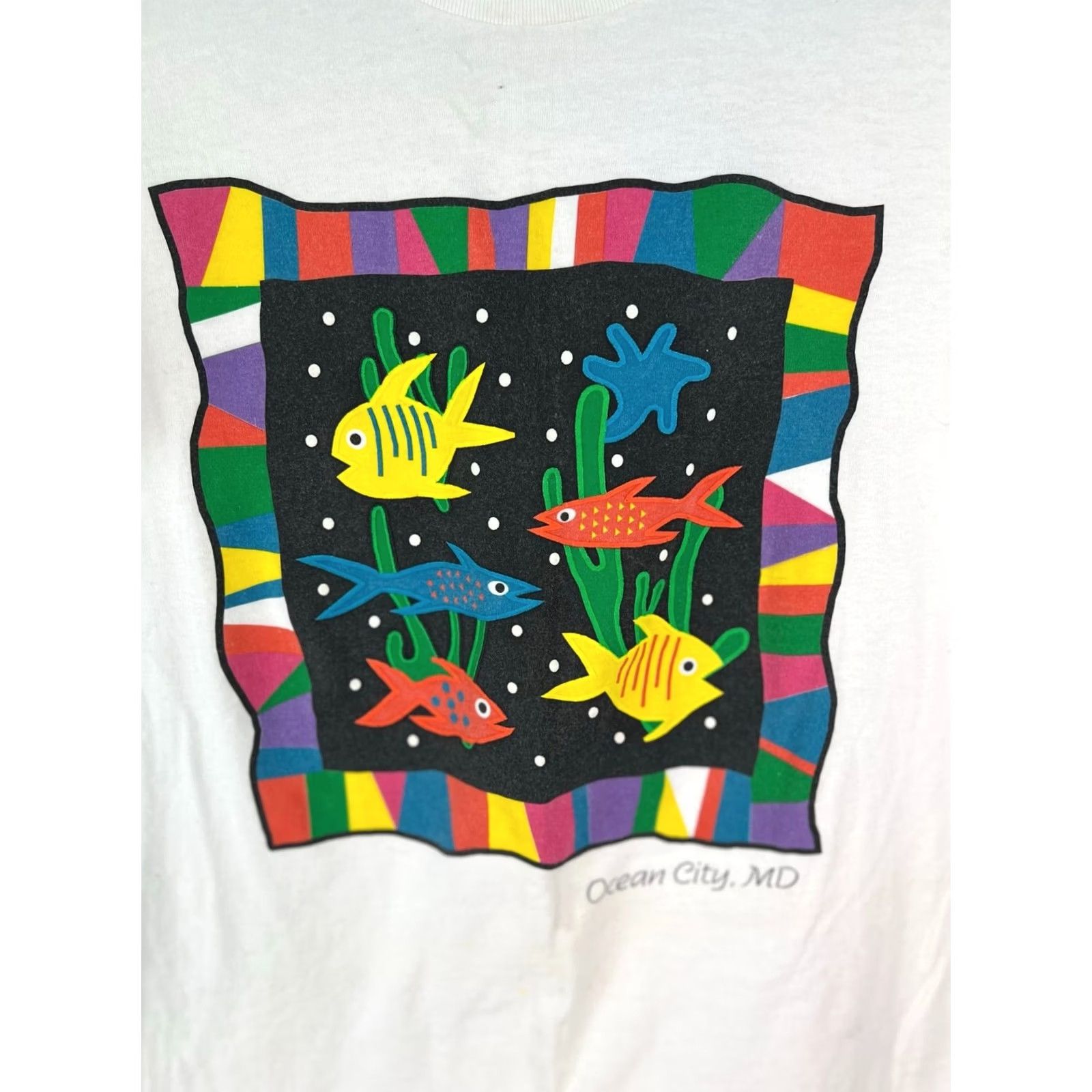 Anvil Anvil Ocean City MD Graphic White T Shirt Size L Mens Size US L / EU 52-54 / 3 - 2 Thumbnail