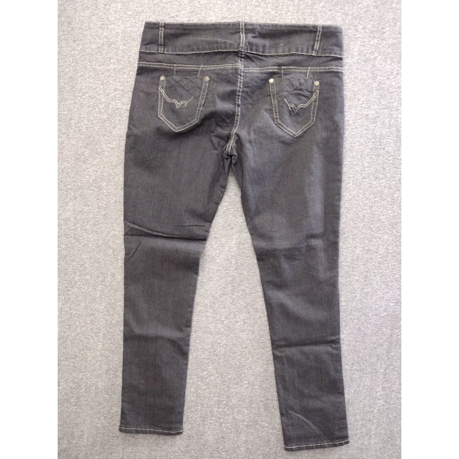 Vintage Unbranded Women's 3 Button Dark Wash Skinny Jeans Size 23/24 Size 40" / US 18 - 2 Thumbnail