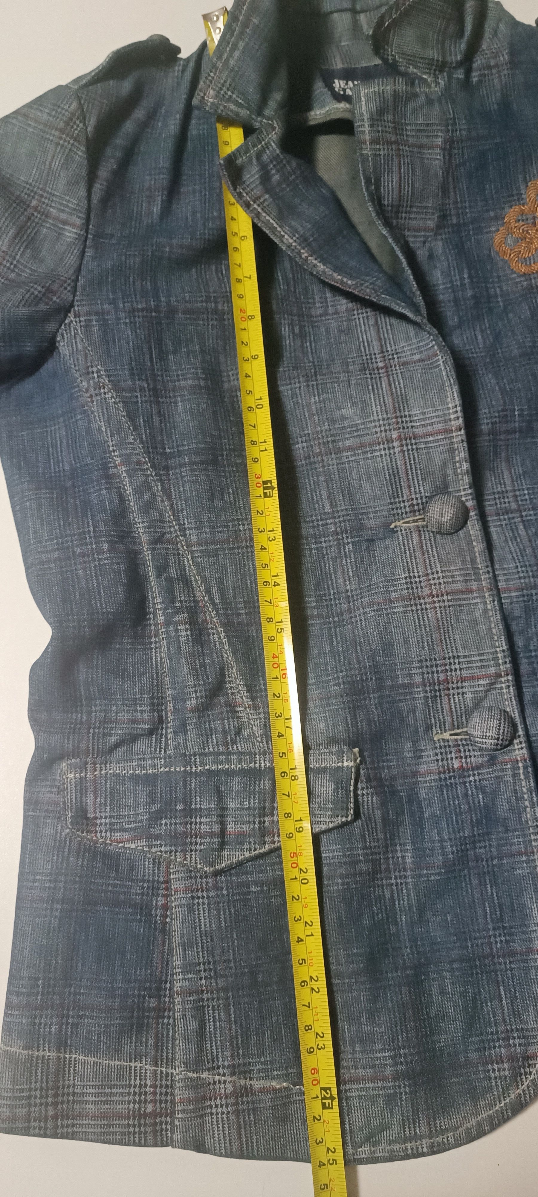 Jean Paul Gaultier Blue denim jacket with tartan print Size L / US 10 / IT 46 - 18 Thumbnail
