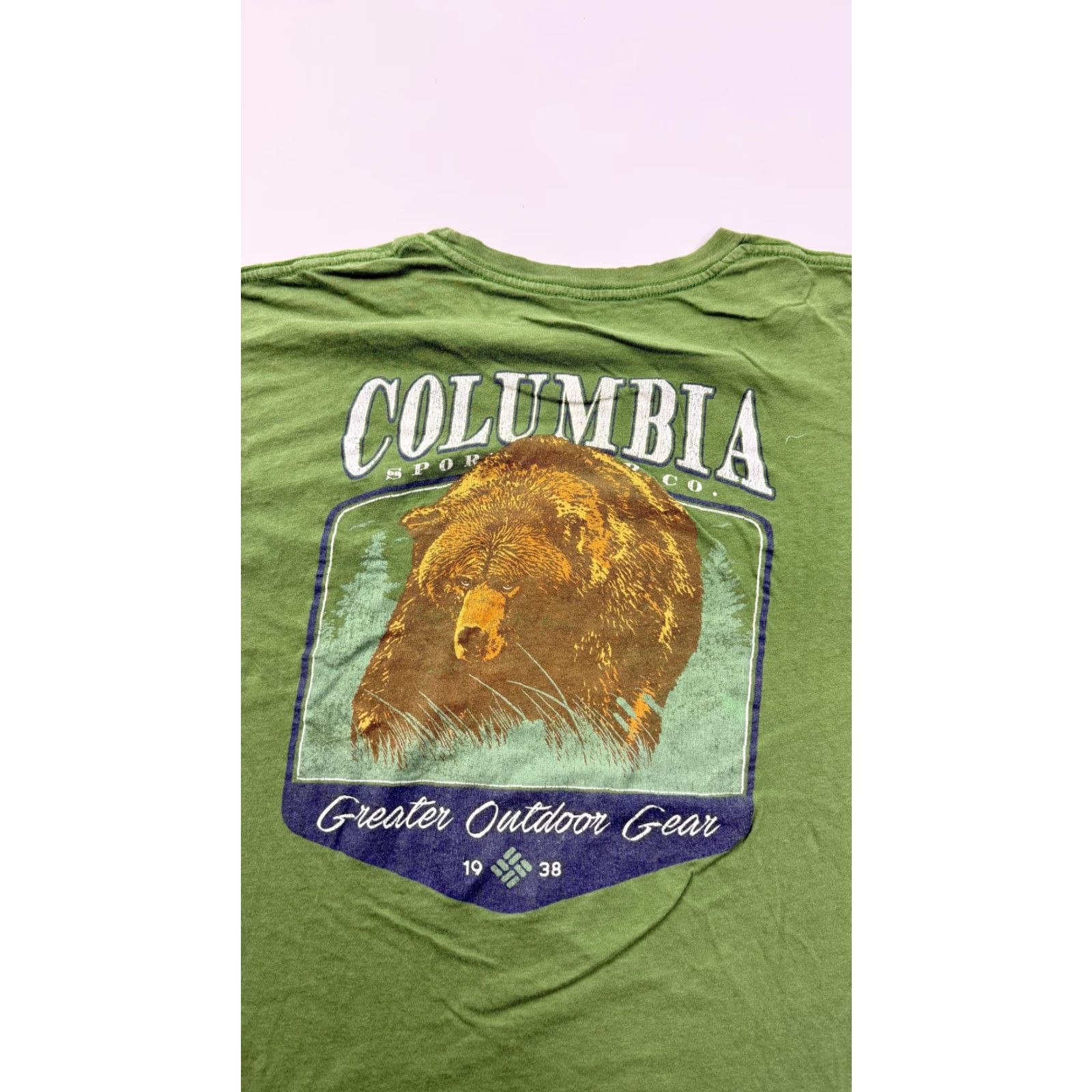 Vintage VINTAGE Columbia Shirt Mens 2XL Green Bear Graphic Tee Tagless Crew Neck Short Sleeve Graphic Print Outdoor Nature Mens Size US XXL / EU 58 / 5 - 5 Thumbnail