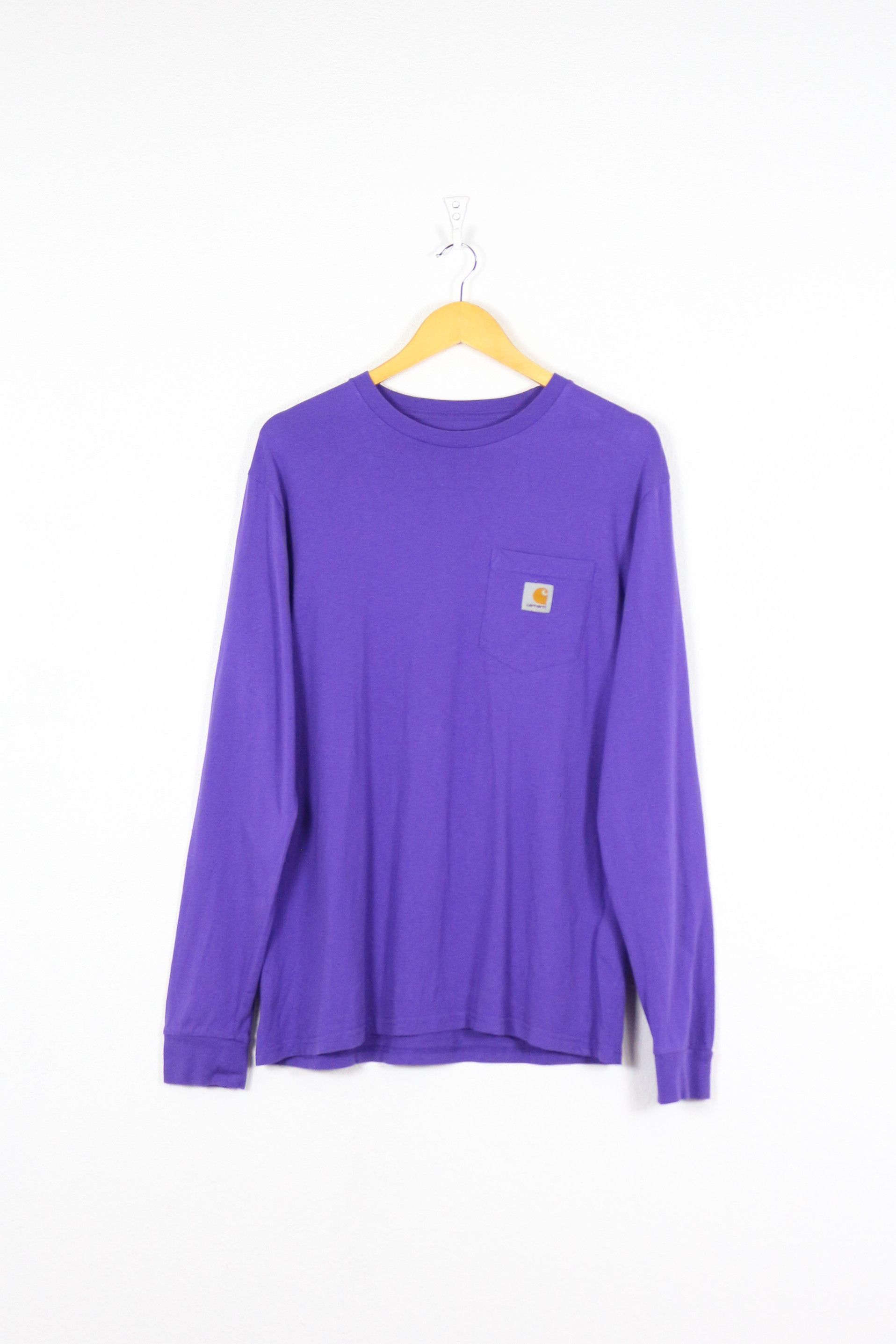 Carhartt × Carhartt Wip Carhartt WIP Logo Pocket LS T-shirt Tee Purple NZ Size US L / EU 52-54 / 3 - 1 Thumbnail
