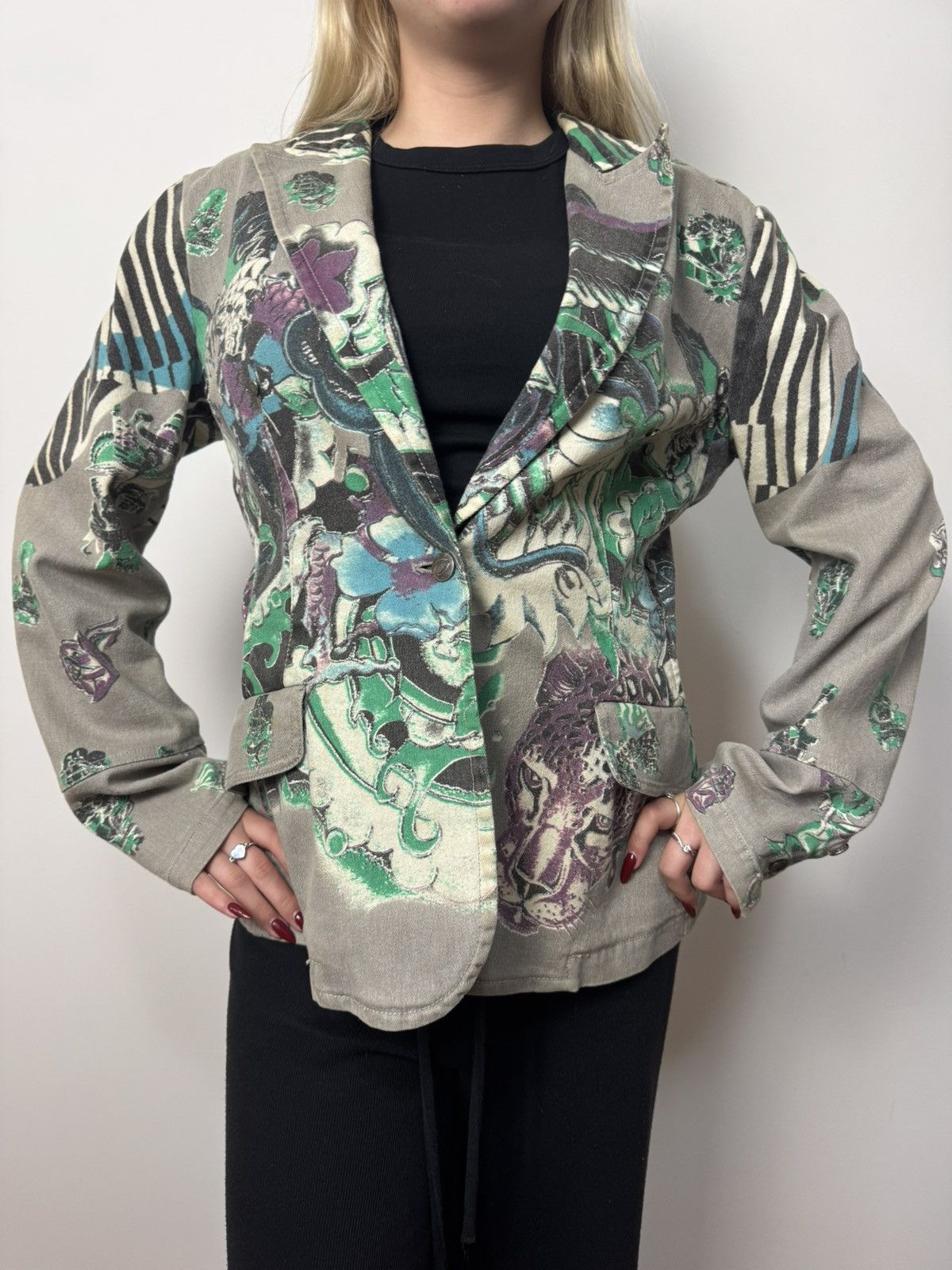 Just Cavalli Vintage Just Cavali By Roberto Eagle Snake Cavali Blazer Size M / US 6-8 / IT 42-44 - 17 Thumbnail