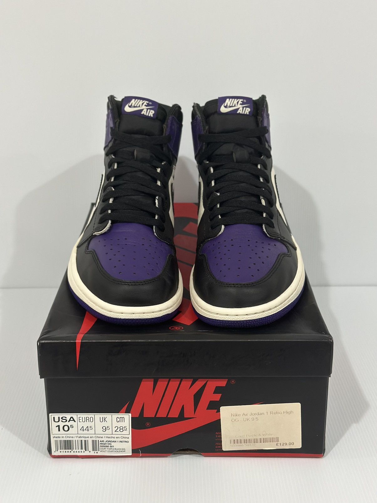 Nike Jordan 1 Retro High Court Purple (2018) Size US 10.5 / EU 43-44 - 2 Thumbnail