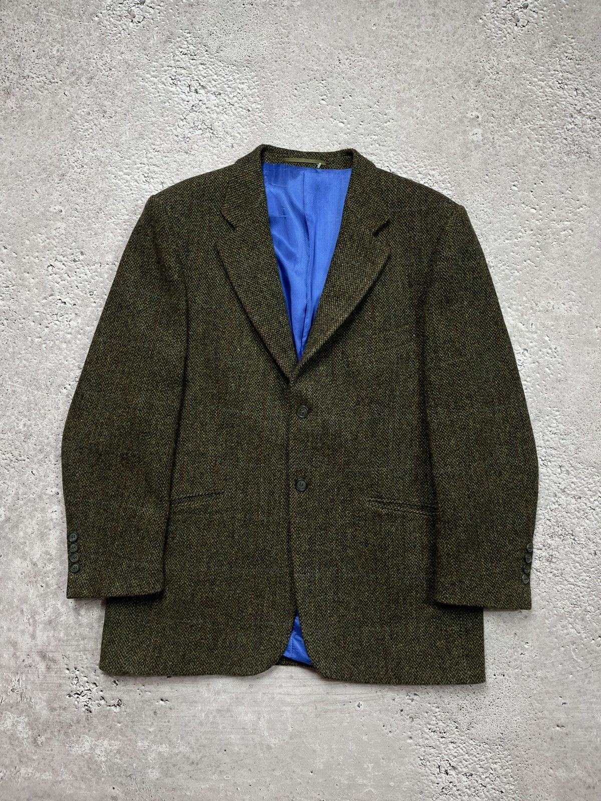 Harris Tweed wool blazer brown herringbone R44 jacket