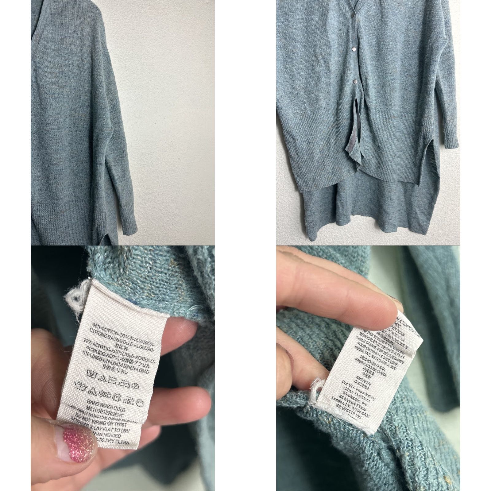 Free People Free People Cardigan Sweater Women's XS Green 3/4 Sleeve Lightweight Longer Back Snap Cardigan Womens XS Green Size XS / US 0-2 / IT 36-38 - 8 Thumbnail