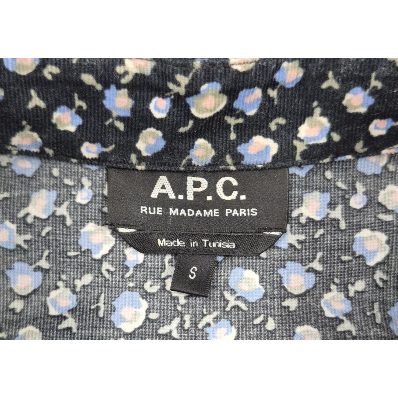 A.P.C. VINTAGE A.P.C. Button Up Shirt Mens Small Black Corduroy Floral Long Sleeve Casual Size US S / EU 44-46 / 1 - 5 Thumbnail