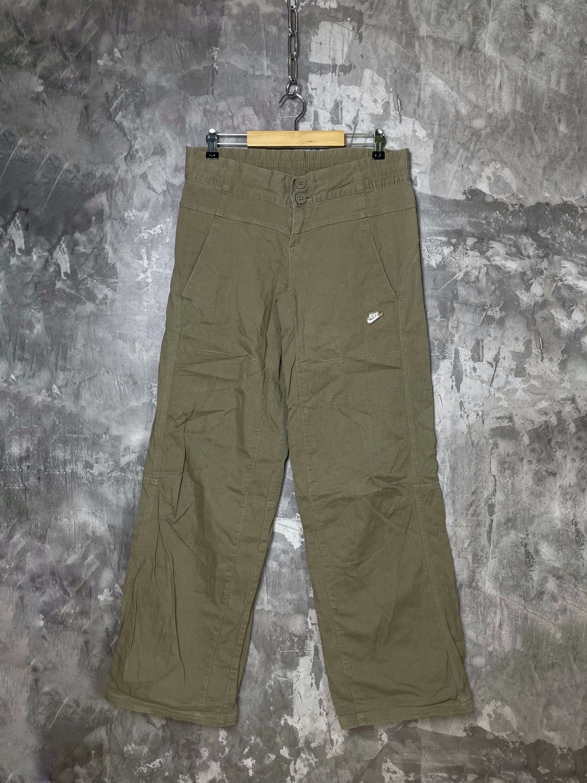 Nike × Vintage Y2k Beige Nike Baggy Retro Trackpants Sweatpants Size XL Size 32" / US 10 / IT 46 - 1 Thumbnail