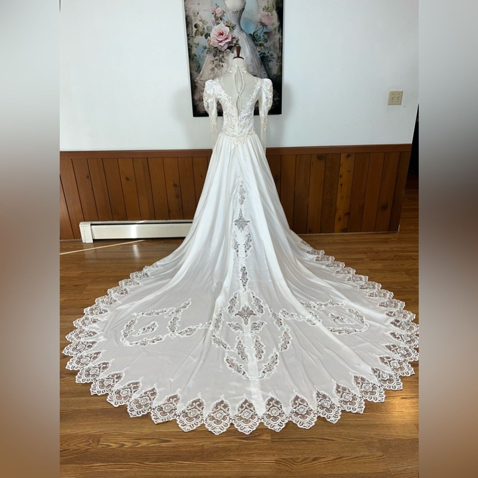 Vintage Vintage 90s Pink Sequin Cathedral Length Wedding Gown! Size M / US 6-8 / IT 42-44 - 6 Thumbnail