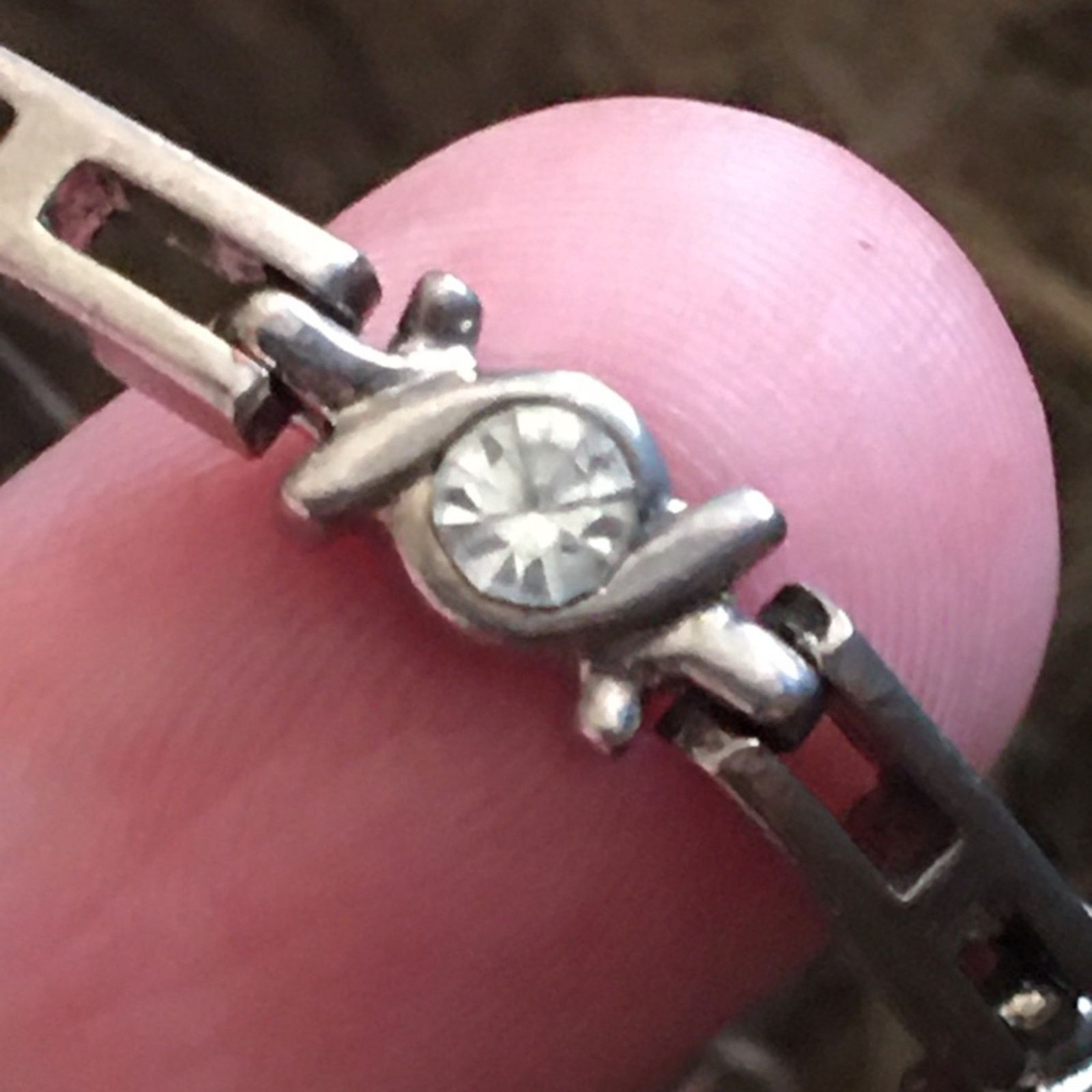 Vintage Vintage silver tone clear rhinestone link bracelet Size ONE SIZE - 6 Thumbnail