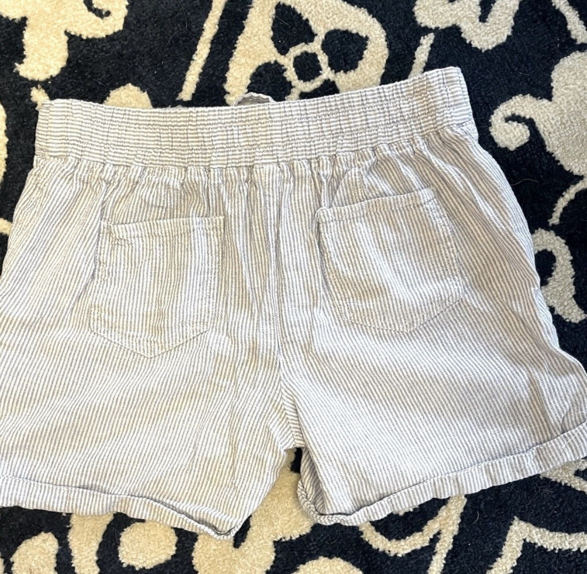 Other Linen blend blue white striped drawstring shorts size medium Size 30" / US 8 / IT 44 - 3 Thumbnail