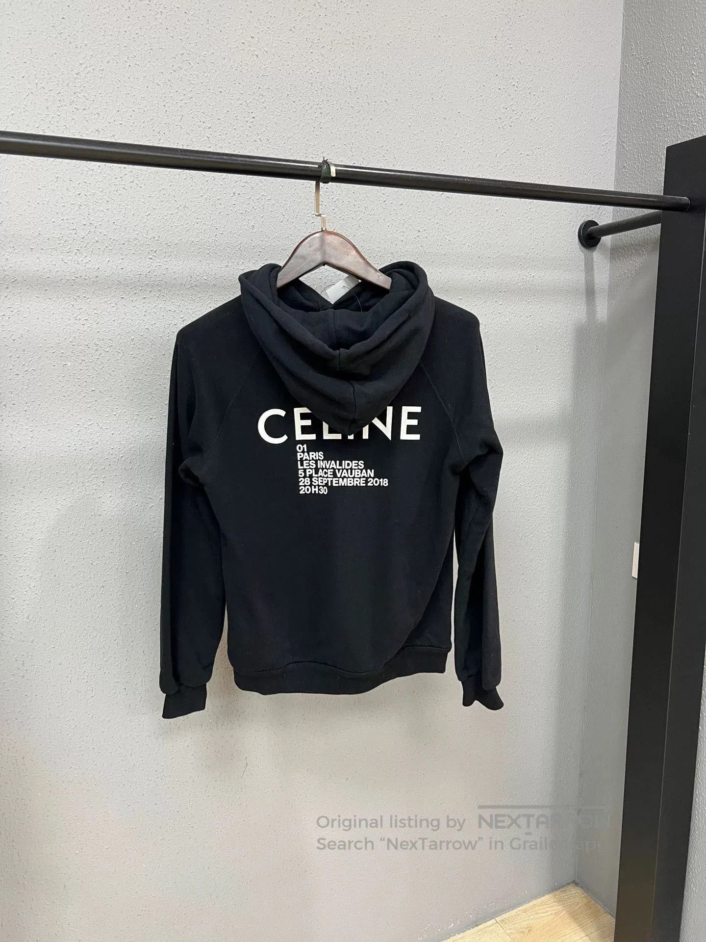 Celine Celine Black Hoodie with White Text. Size US L / EU 52-54 / 3 - 1 Thumbnail