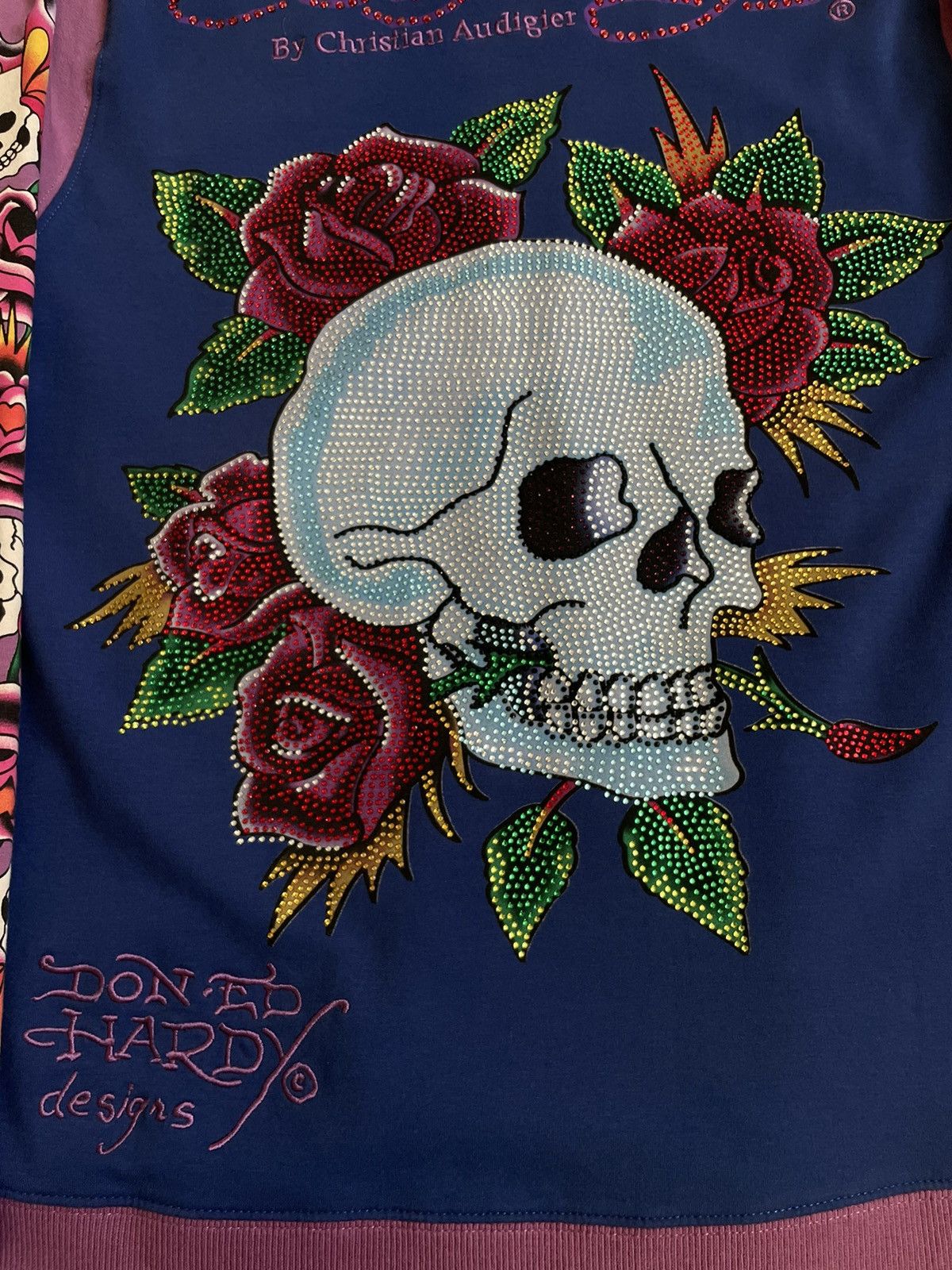 Ed Hardy Vintage Y2K Ed Hardy By Christian Audigier 00’s Zip Sweater Size XL / US 12-14 / IT 48-50 - 6 Thumbnail