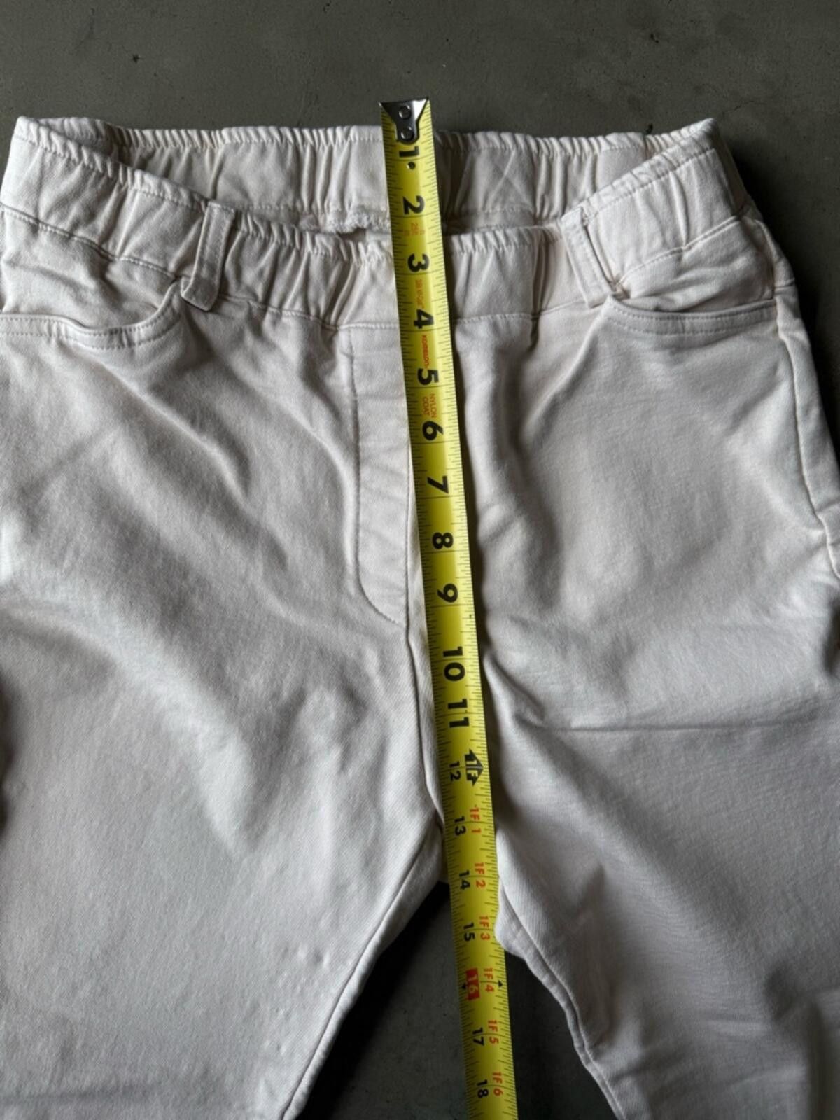 Mecca Mecca / Elastic Waist Straight Crop Raw Hem / Ivory Size 28" / US 6 / IT 42 - 6 Thumbnail