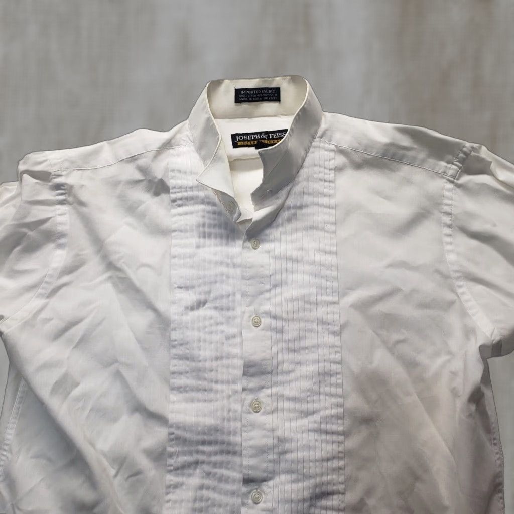 JOSEPH & FEISS Solid White Tuxedo Dress Shirt Size 18.5 Regular Classic Fit  Mens - wpequipmentugltd.com