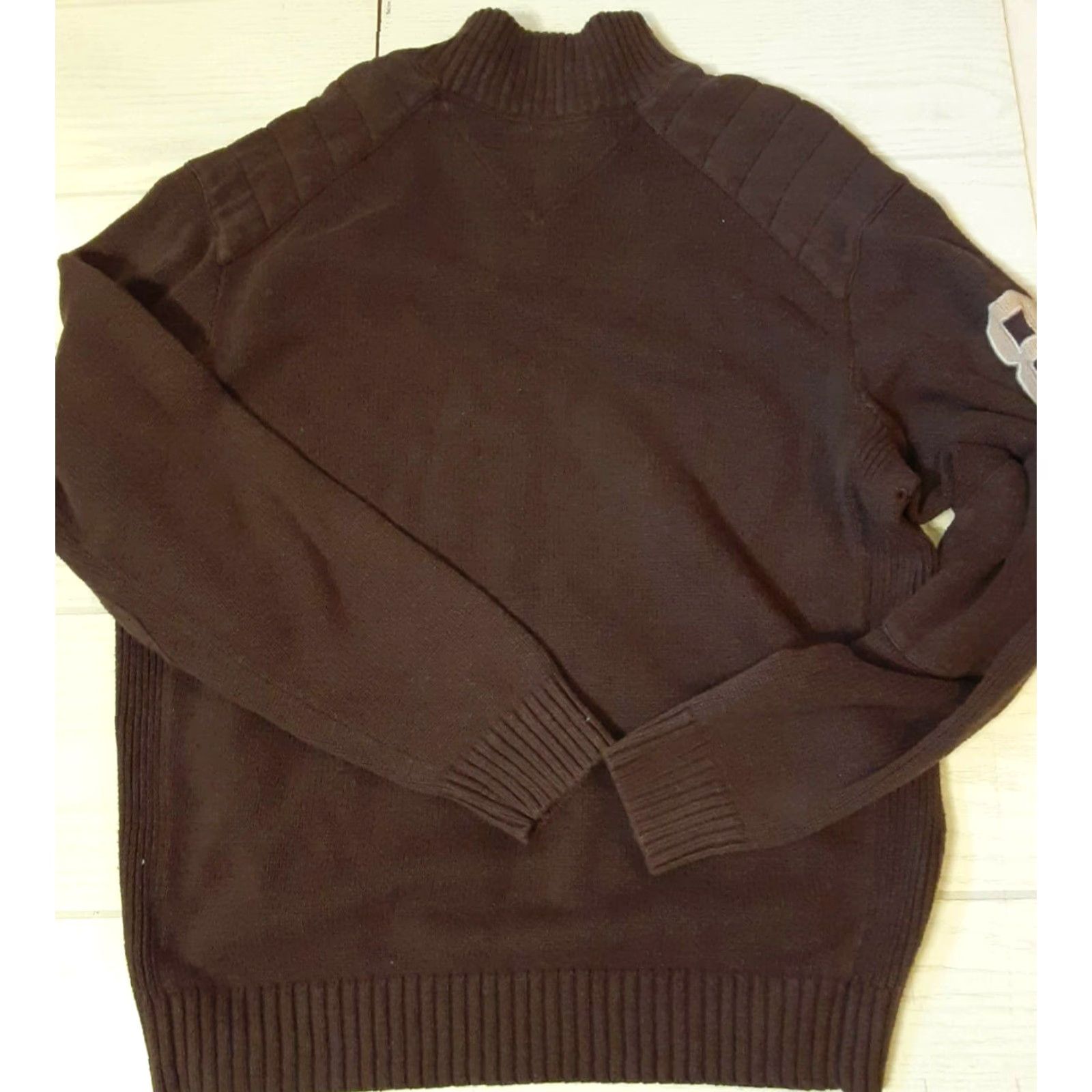 Tommy Hilfiger VINTAGE Tommy Hilfiger Sweater 1/4 Zip Men 8XL Brown Crest Size US XXL / EU 58 / 5 - 3 Thumbnail