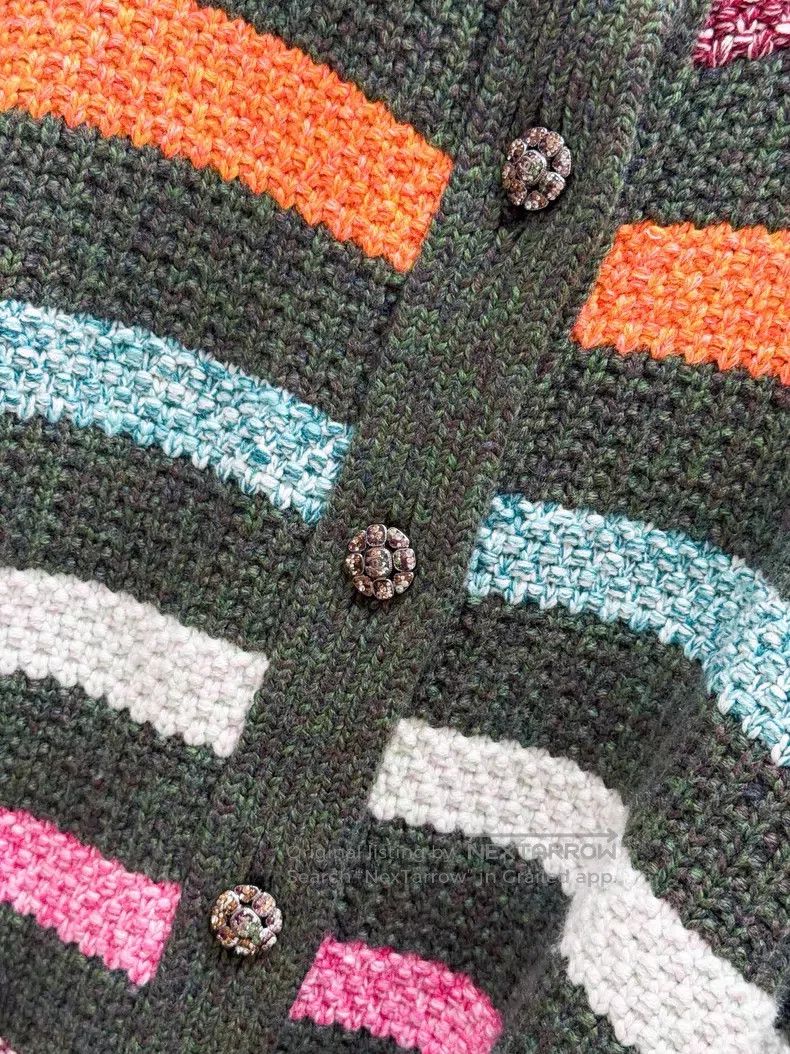 Chanel Chanel Knitted cardigan jacket with colorful striped glaze Size XXS / US 00 / IT 34 - 6 Thumbnail