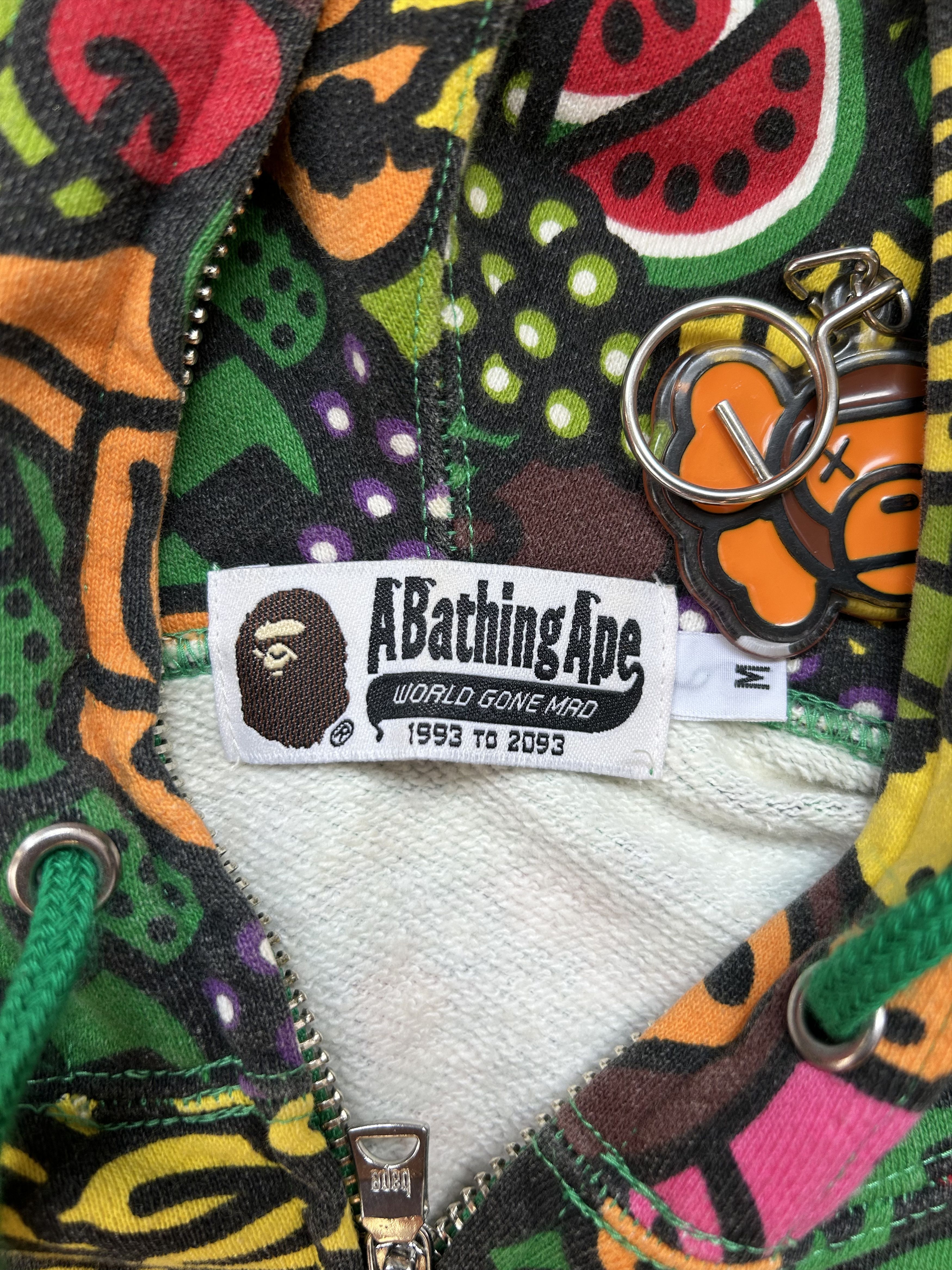Bape Baby Milo Tropical pattern full-zip hoodie [Size M] Size US M / EU 48-50 / 2 - 6 Thumbnail