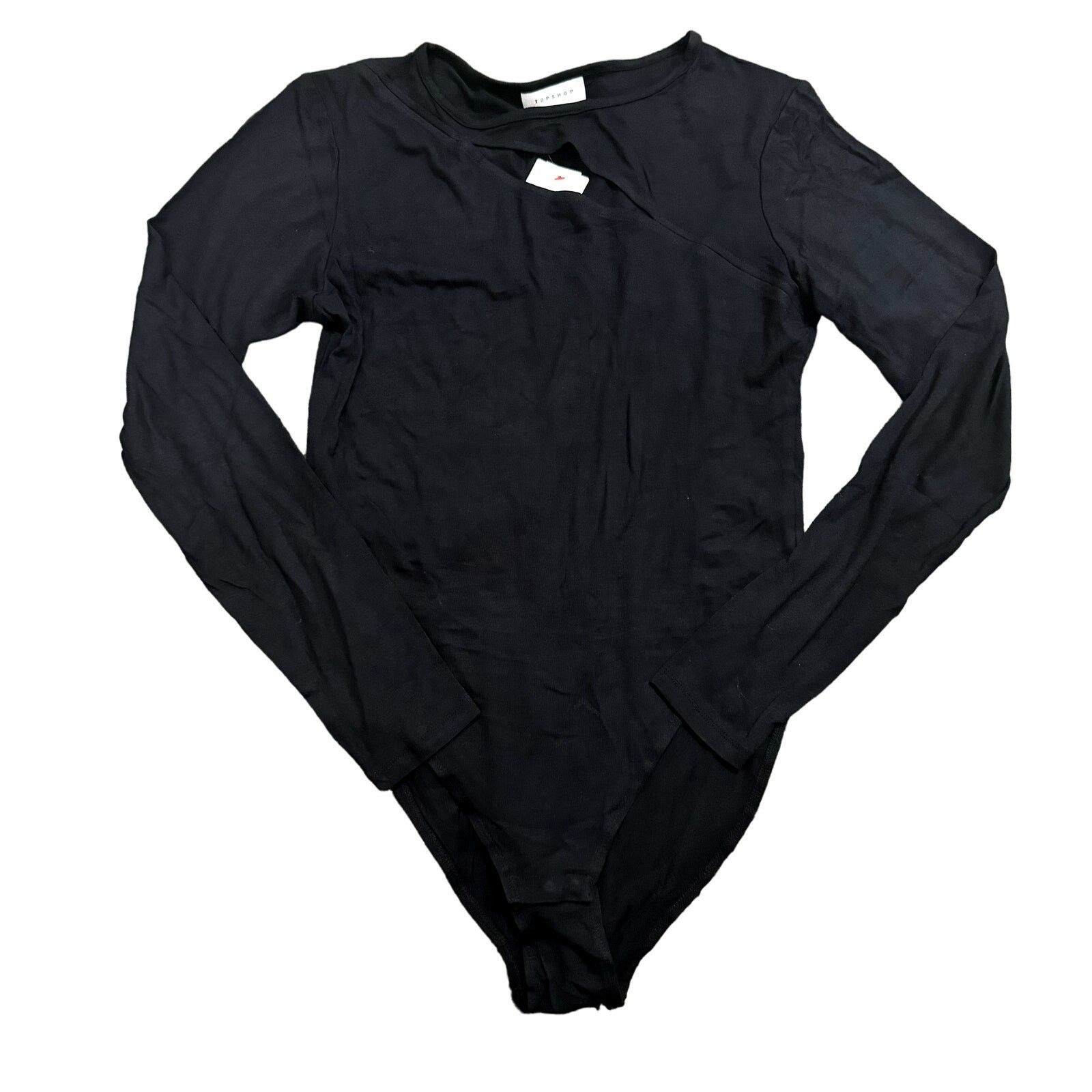 Topshop Topshop Cut-Out Long Sleeve Bodysuit in Black, Size 12/L Size XL / US 12-14 / IT 48-50 - 1 Thumbnail