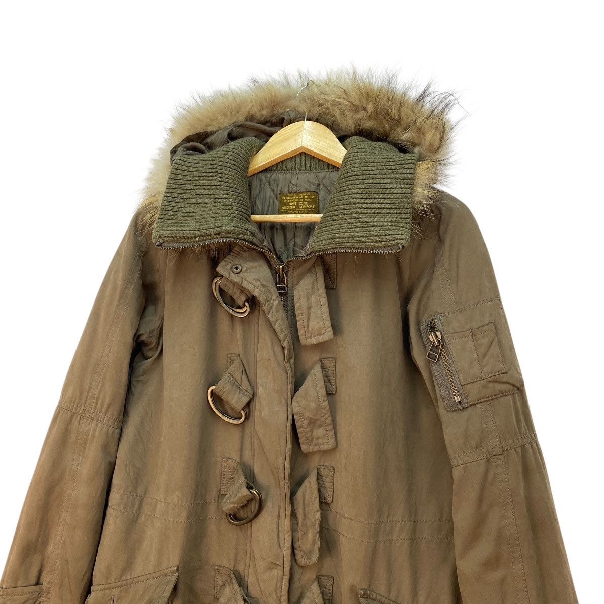 If Six Was Nine 💥Japanese Brand OwnZone Military Style Faux Fur Parka Jacket Size M / US 6-8 / IT 42-44 - 3 Thumbnail