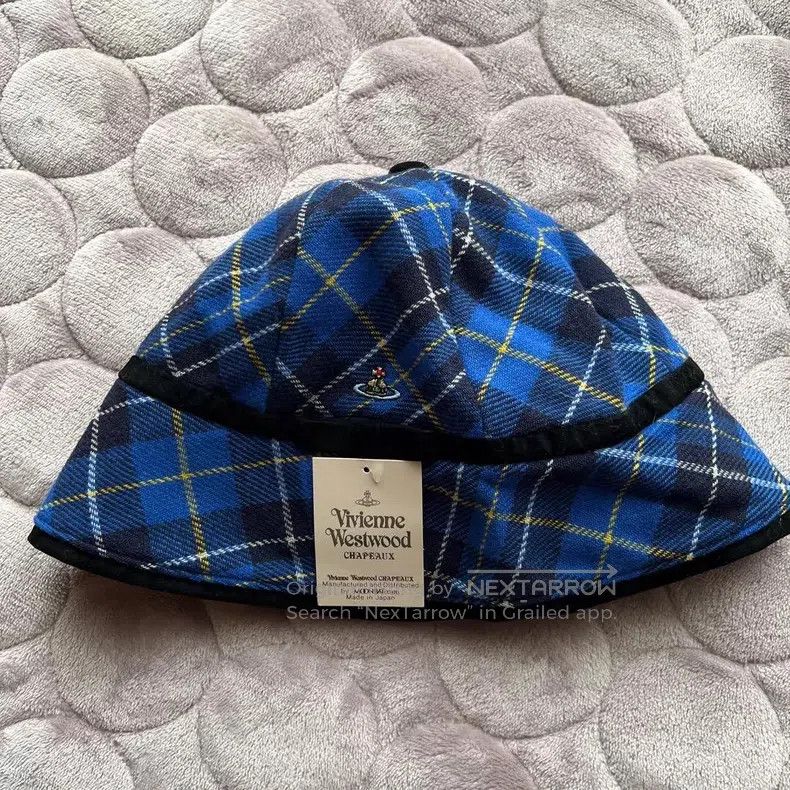 Vivienne Westwood Vivienne Westwood Navy Blue Plaid Fisherman's Hat, Bucket Size ONE SIZE - 1 Thumbnail