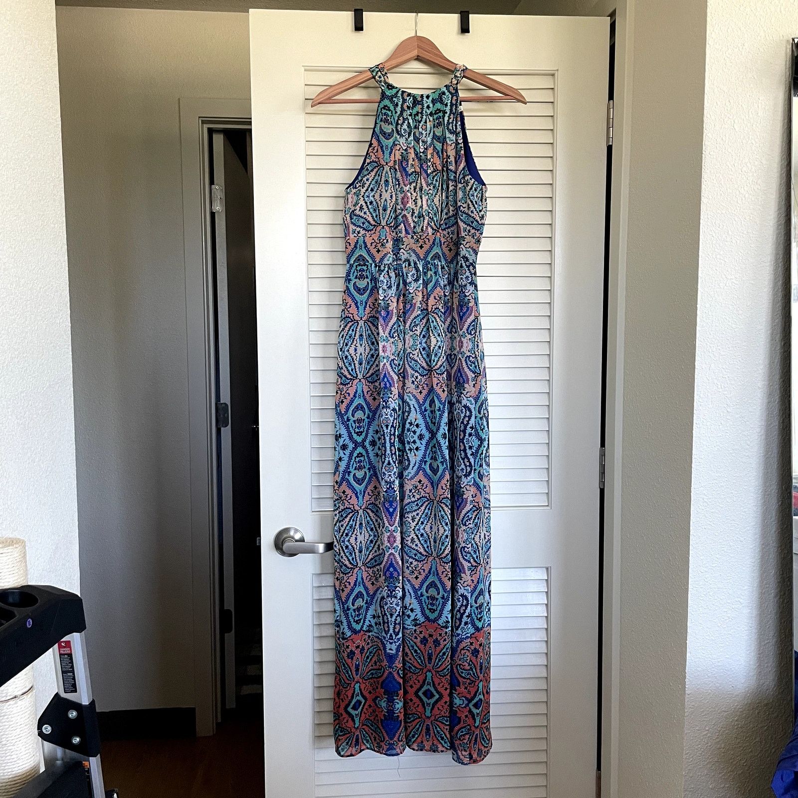 Other Eliza J Paisley Patchwork Print Boho Halter Neck Maxi Dress Size S / US 4 / IT 40 - 3 Thumbnail