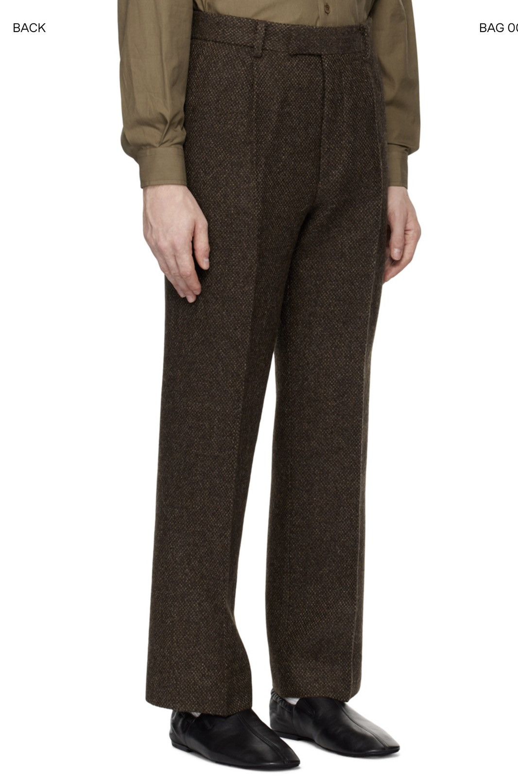 Auralee Auralee Brown Lama Shetland Wool Tweed Trousers - JP4 Size 50R - 12 Thumbnail