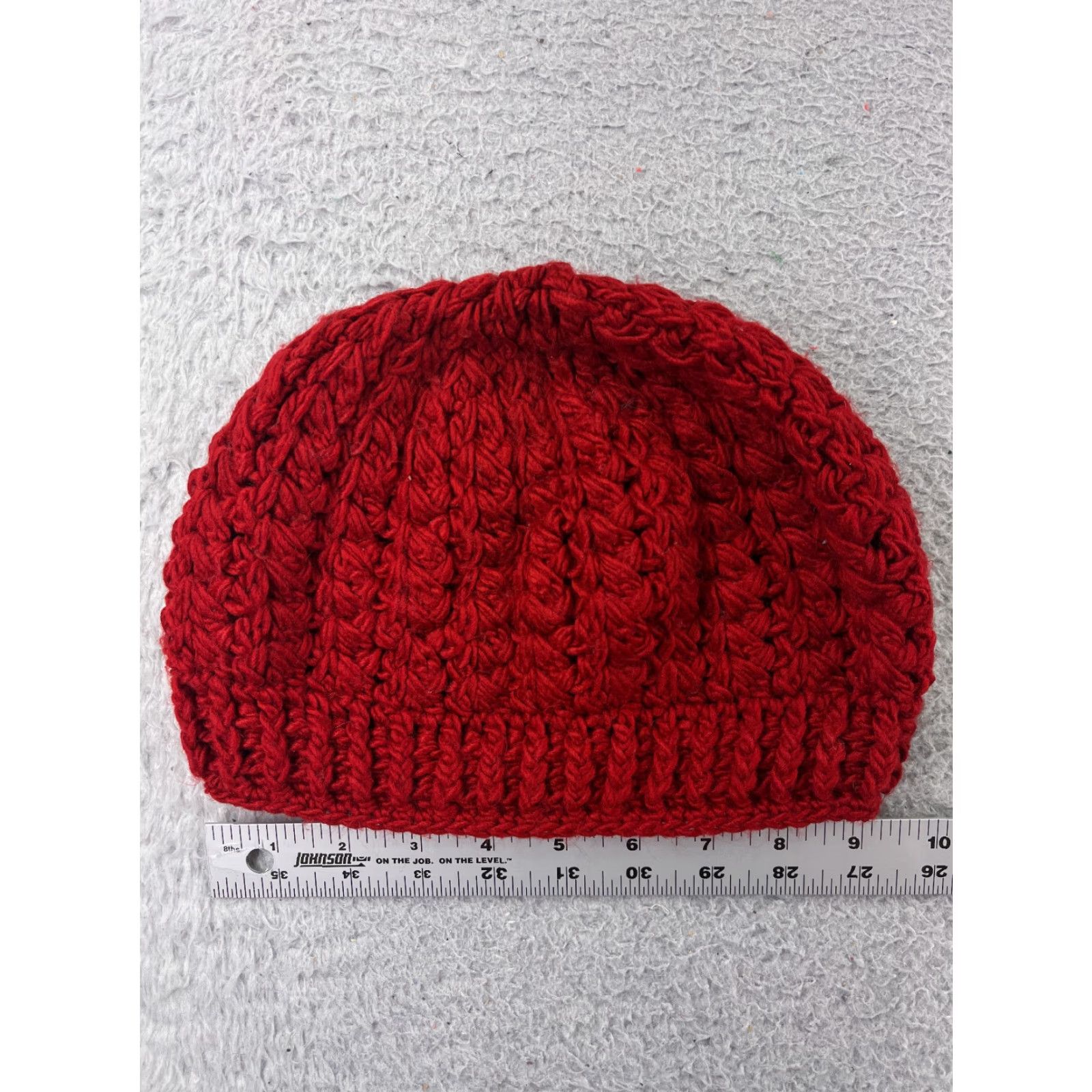 Vintage Womens Beanie Hat Crochet Red One Size Acrylic Knit Winter Ski Outdoors Vintage No Size ONE SIZE - 4 Thumbnail