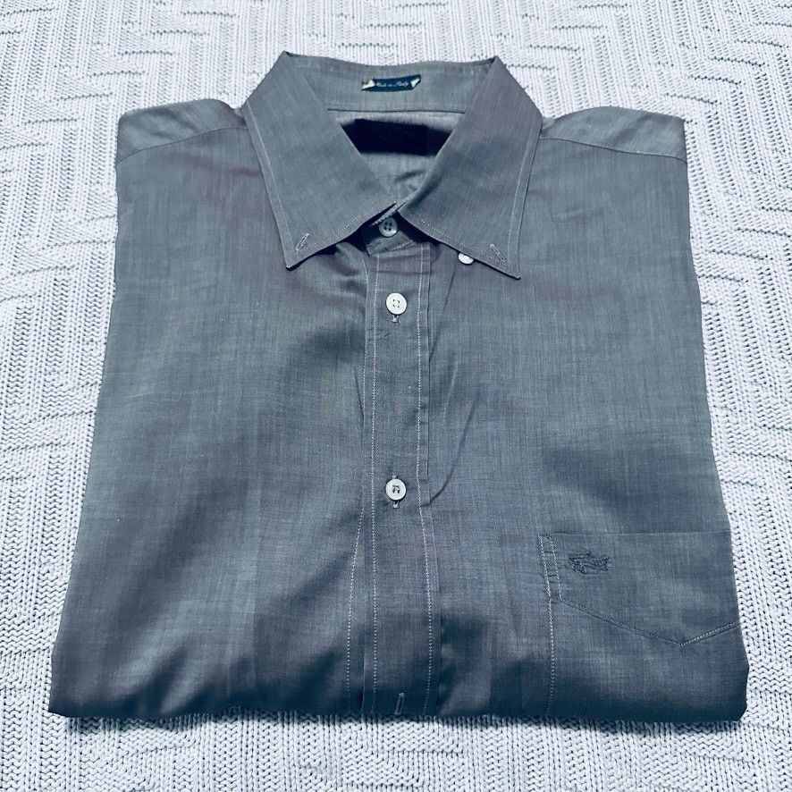 Paul & Shark Paul & Shark steel gray short sleeve button down Size US XL / EU 56 / 4 - 1 Thumbnail